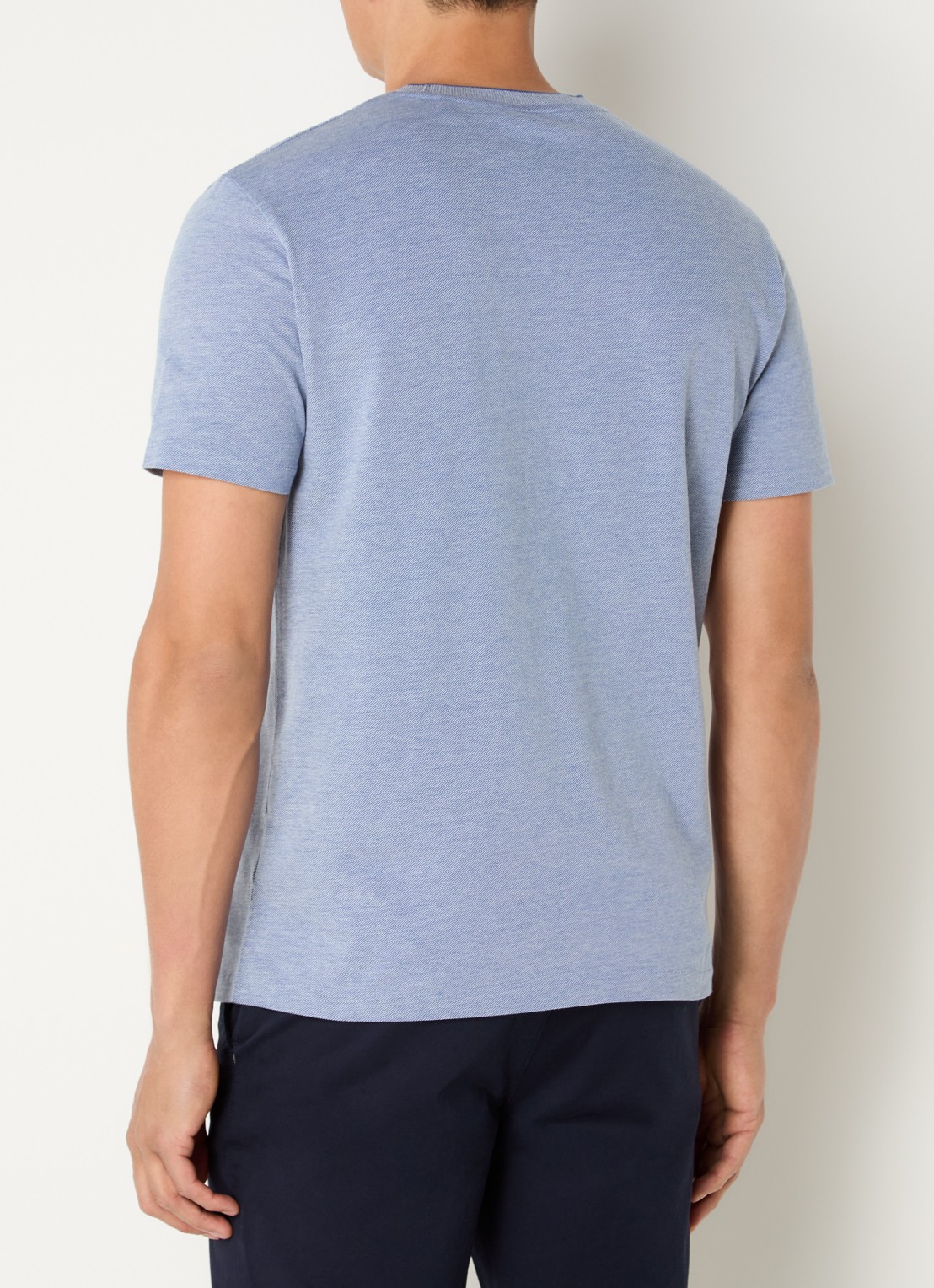 Gant T-shirt met structuur - achterkant royalblauw