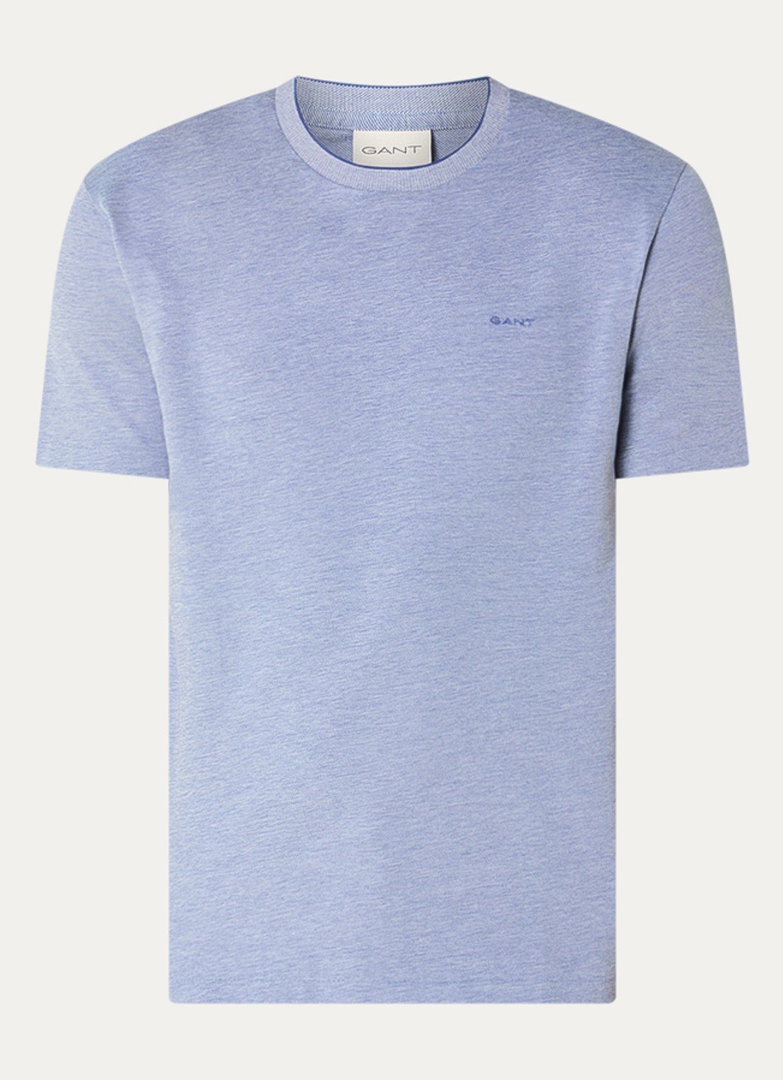 Gant T-shirt met structuur - voorkant 2 royalblauw