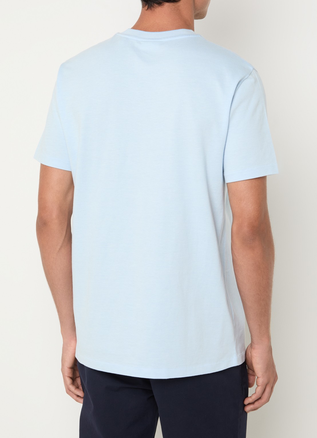 Gant T-shirt met structuur - achterkant 4 lichtblauw