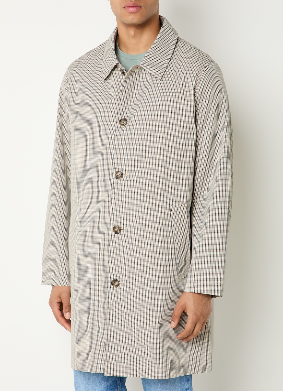 Gant Trenchcoat met ruitdessin en steekzakken - detail 3 beige