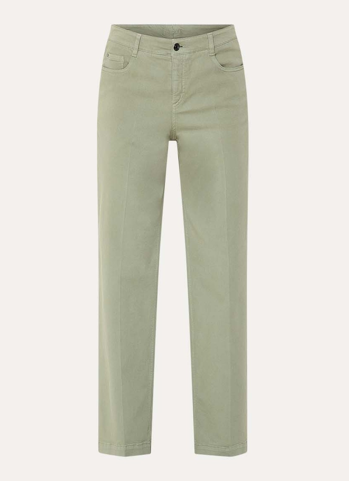 Gardeur Feliza mid waist loose fit jeans met gekleurde wassing - voorkant khaki