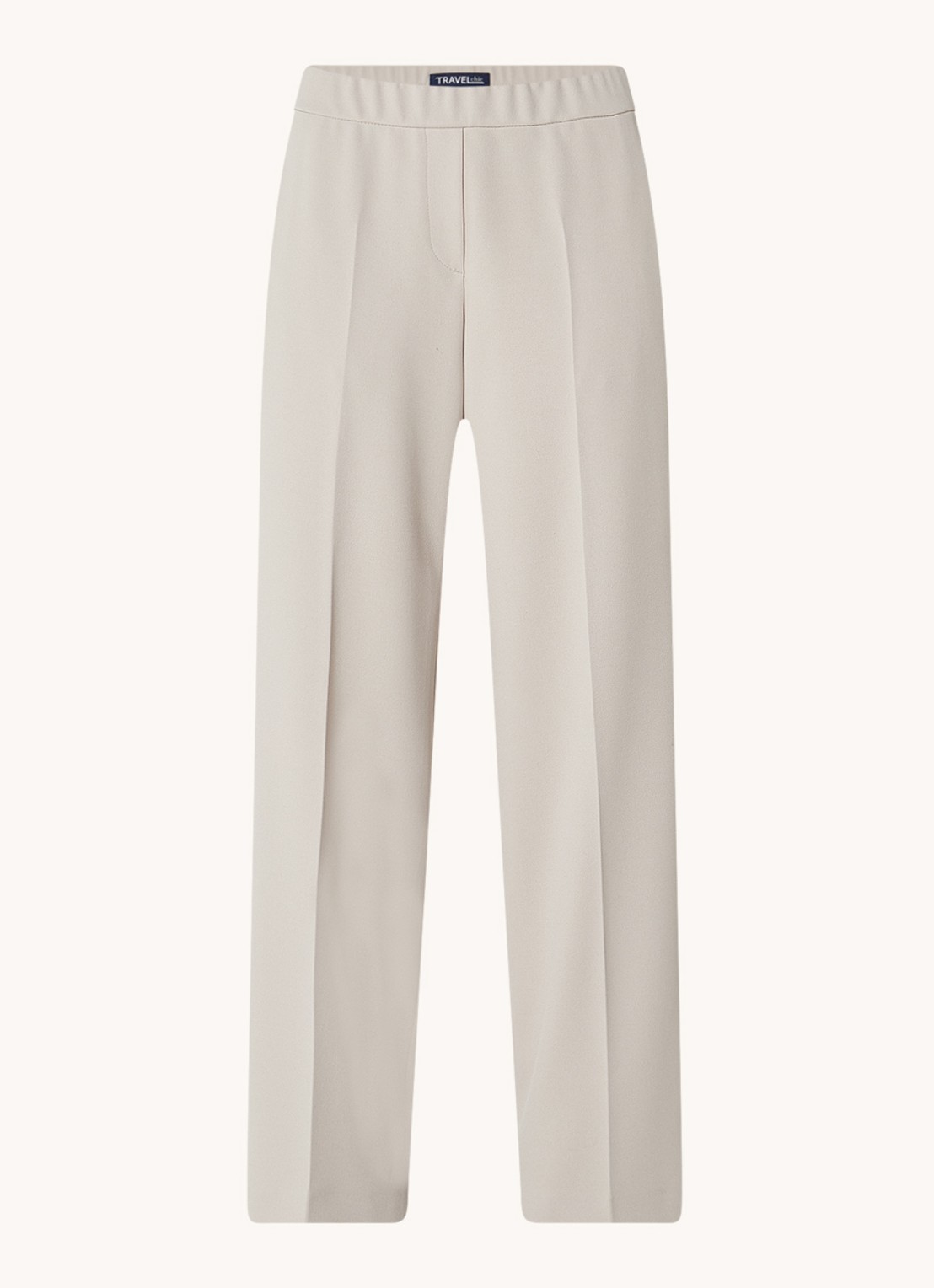 Gardeur Franca mid waist wide fit pantalon met persplooi - voorkant 3 zand