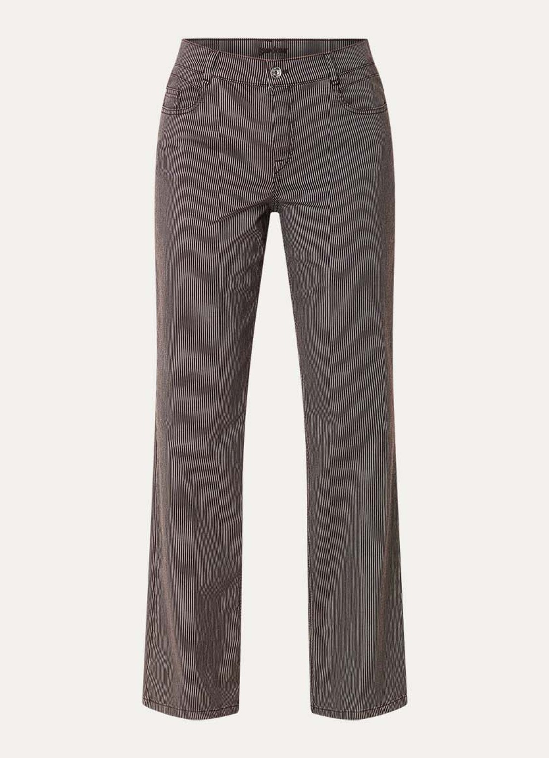 Gardeur Gardeur mid waist flared jeans met gekleurde wassing - voorkant 2 donkerbruin