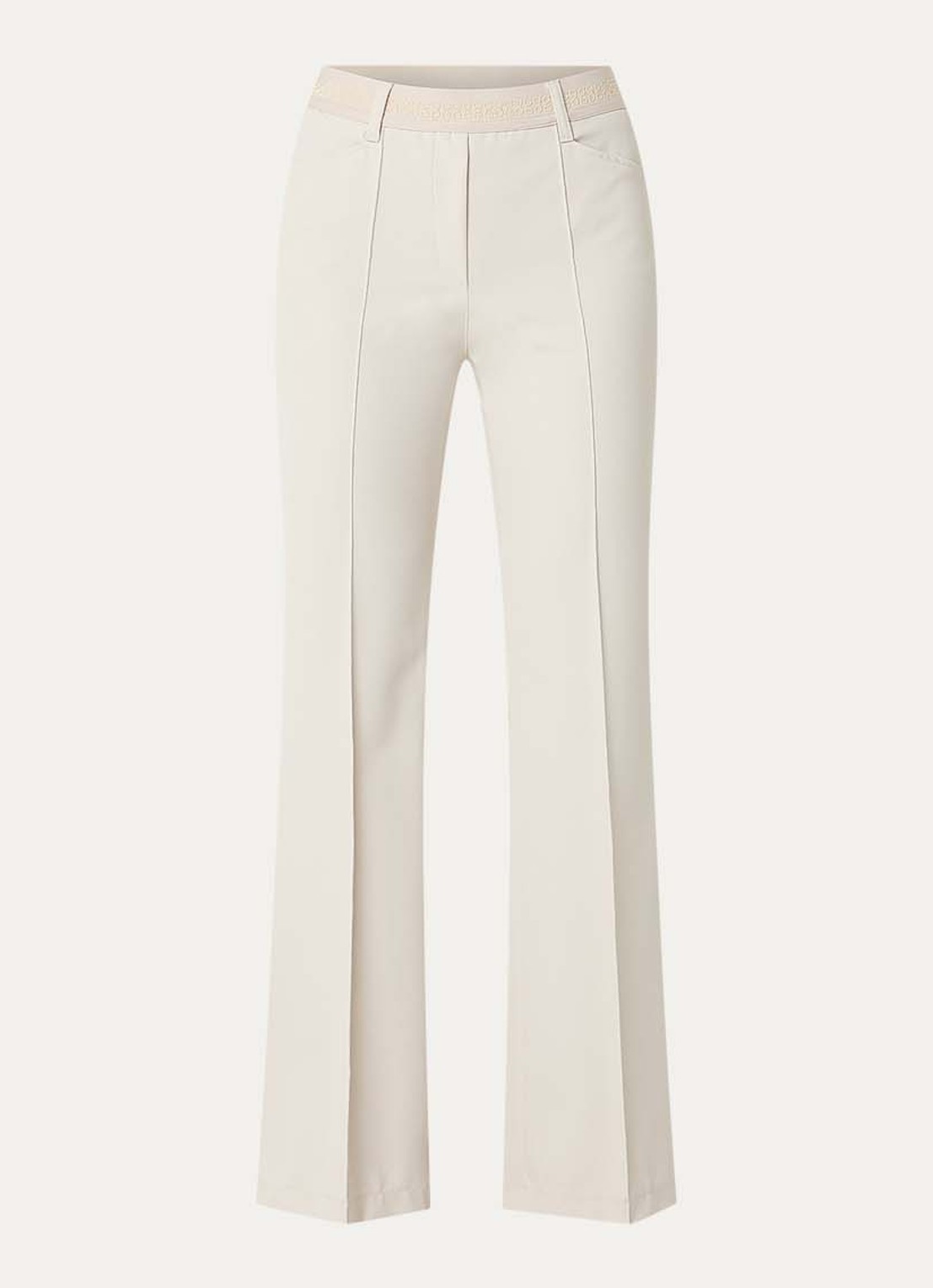 Gardeur Hose high waist straight fit pantalon met steekzakken - voorkant 2 ivoor