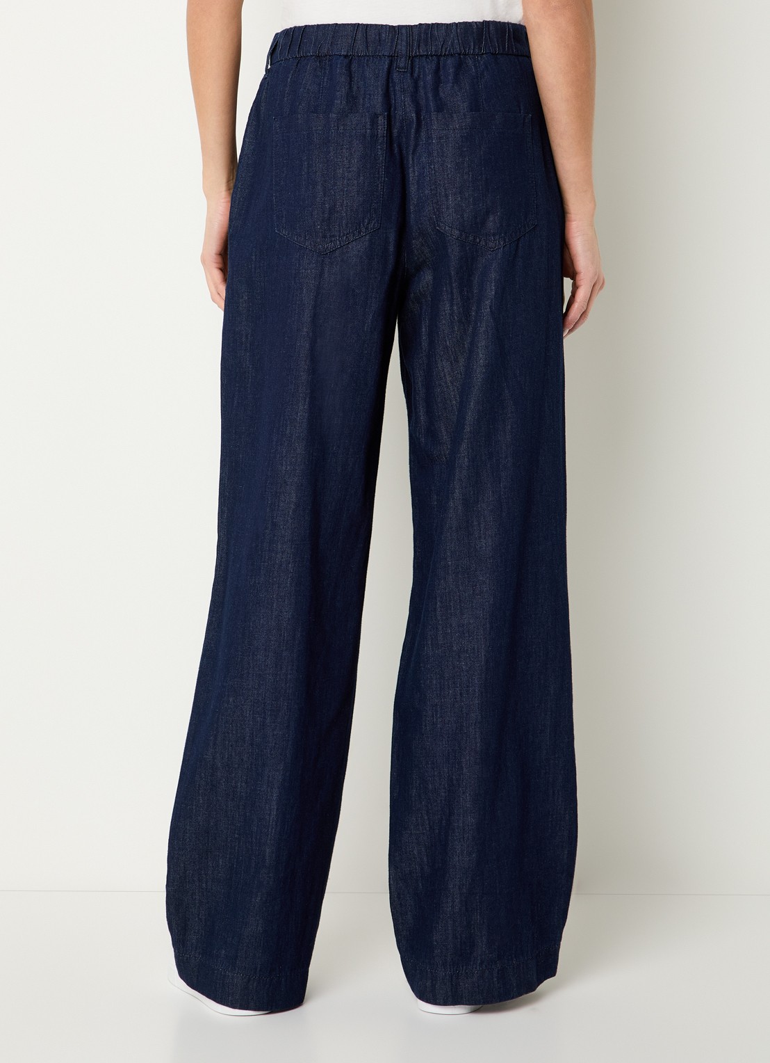 Gardeur Hose mid waist loose fit pantalon met steekzakken - achterkant 4 donkerblauw