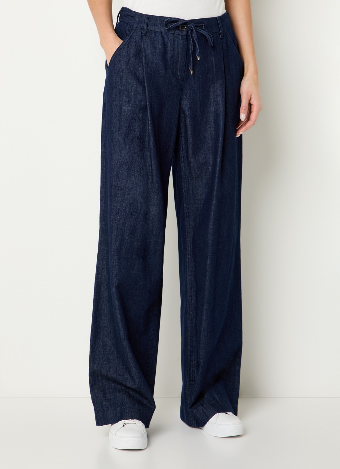 Gardeur Hose mid waist loose fit pantalon met steekzakken - detail 3 donkerblauw