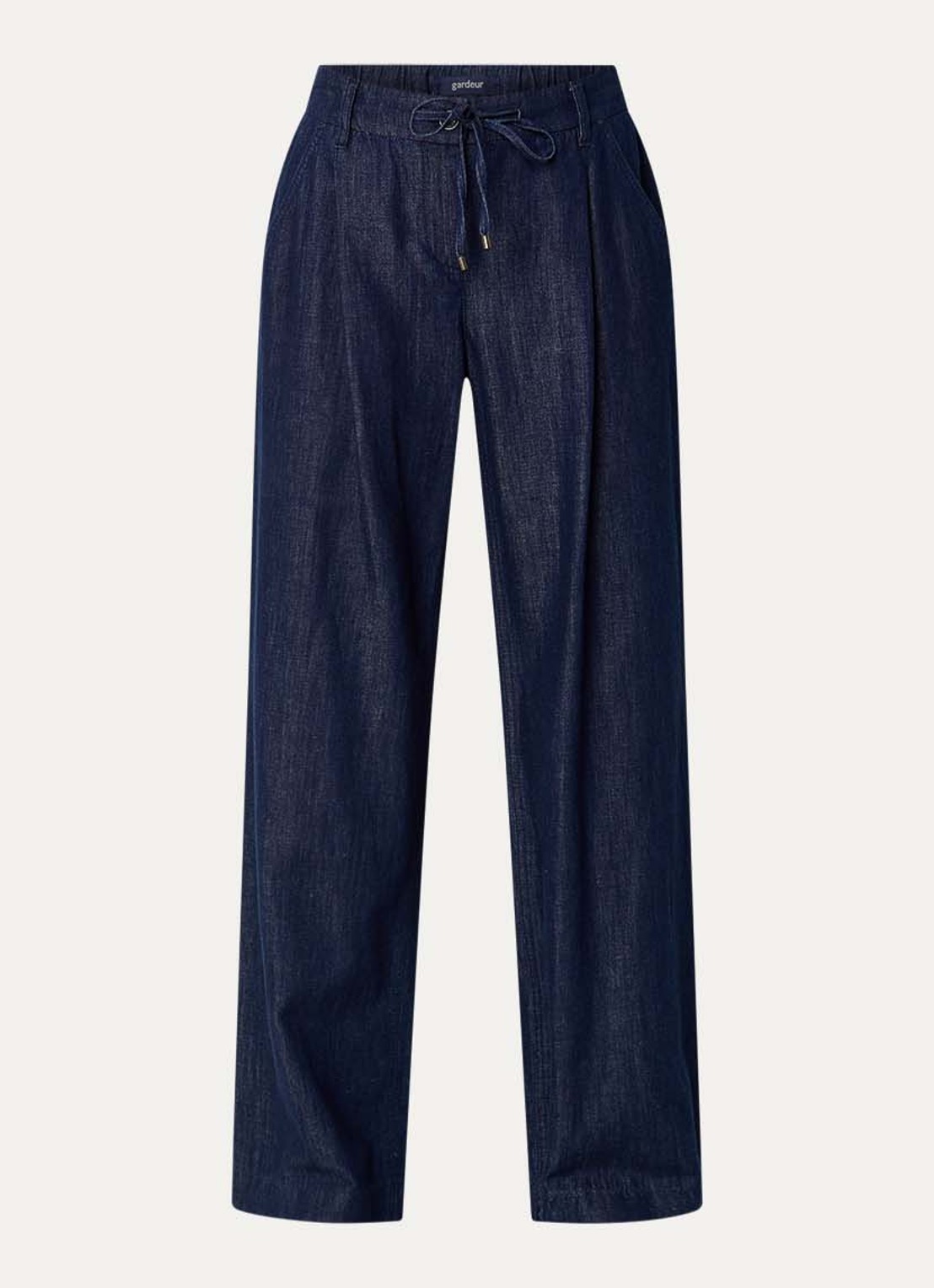 Gardeur Hose mid waist loose fit pantalon met steekzakken - voorkant donkerblauw