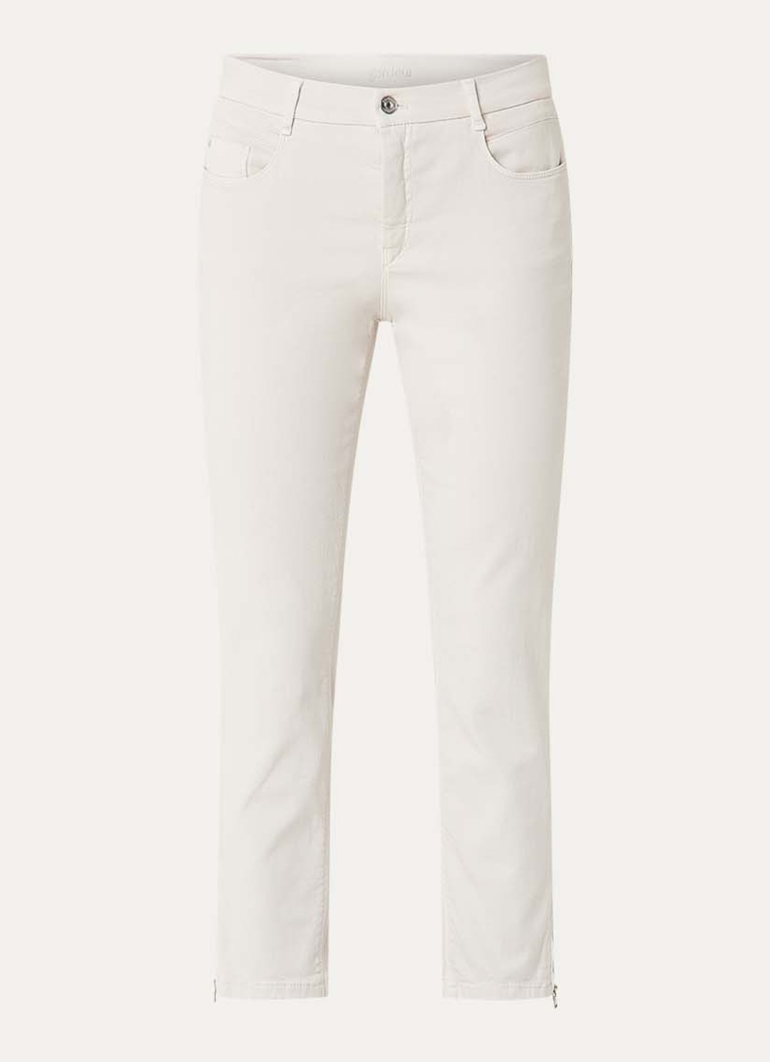 Gardeur Hose mid waist slim fit jeans met gekleurde wassing - voorkant 4 beige