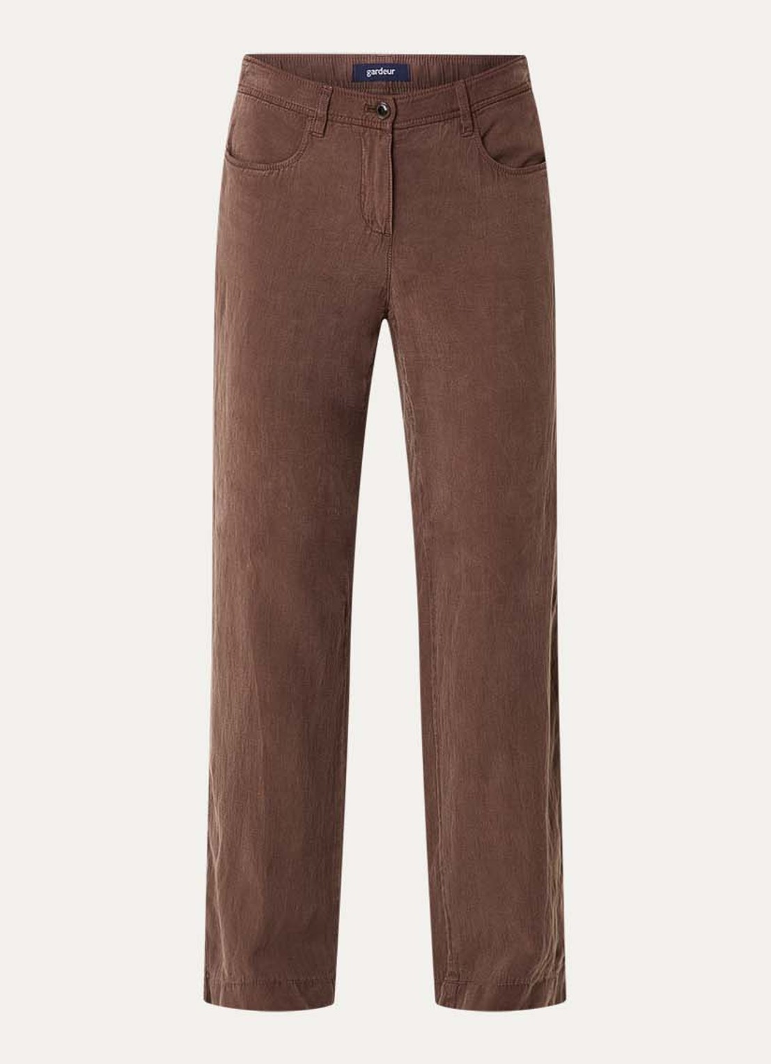 Gardeur Hose mid waist wide leg jeans met gekleurde wassing - voorkant 2 donkerbruin