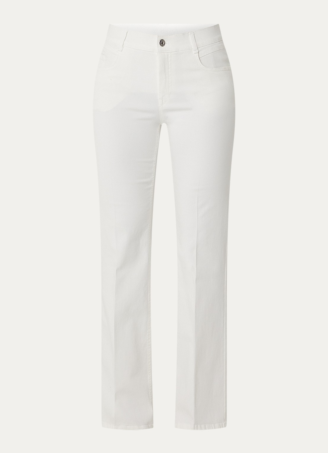 Gardeur Mid waist bootcut jeans met gekleurde wassing  - voorkant 2 gebroken wit