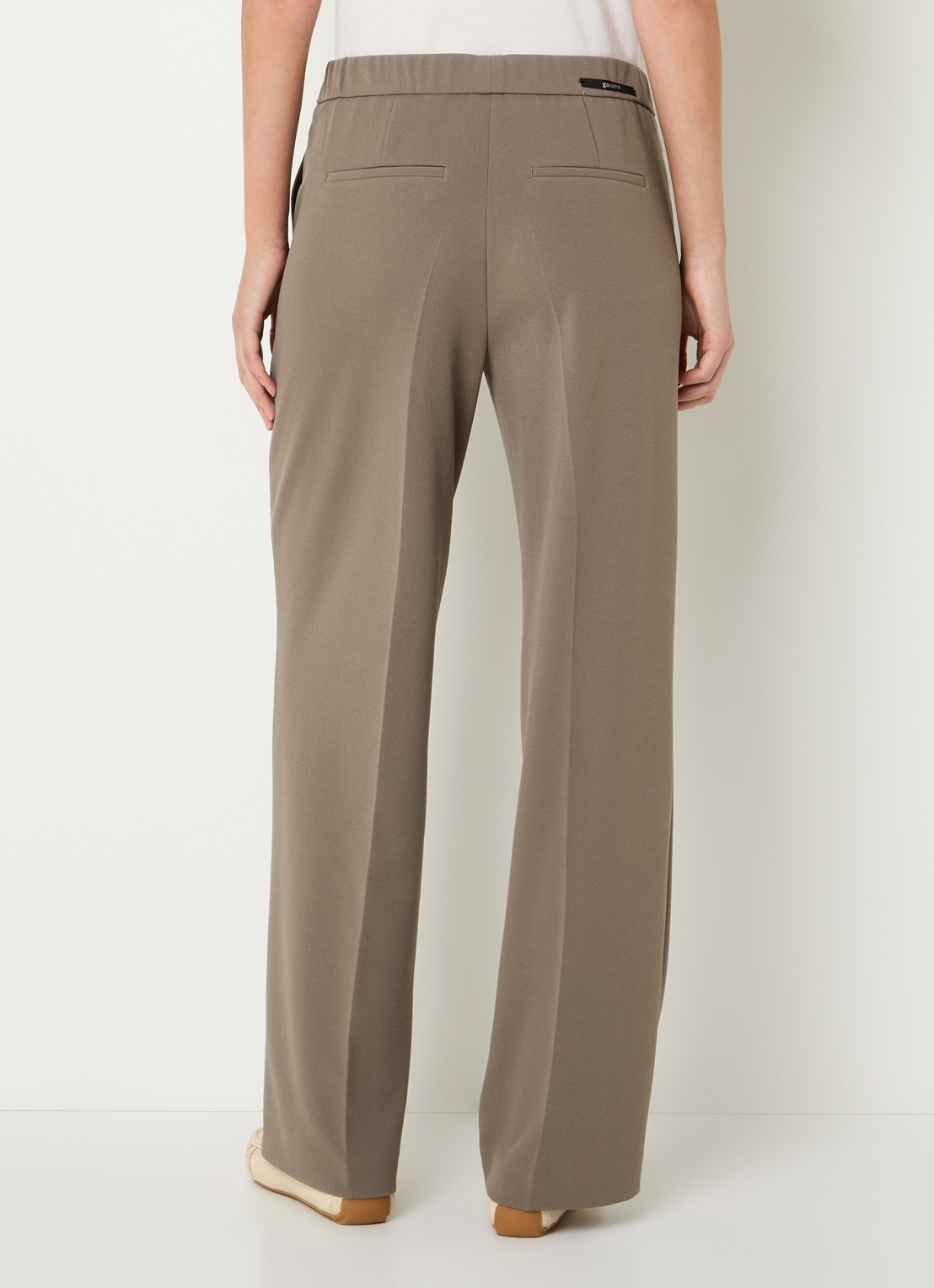Gardeur Mid waist straight fit pantalon met steekzakken - achterkant 4 lichtbruin