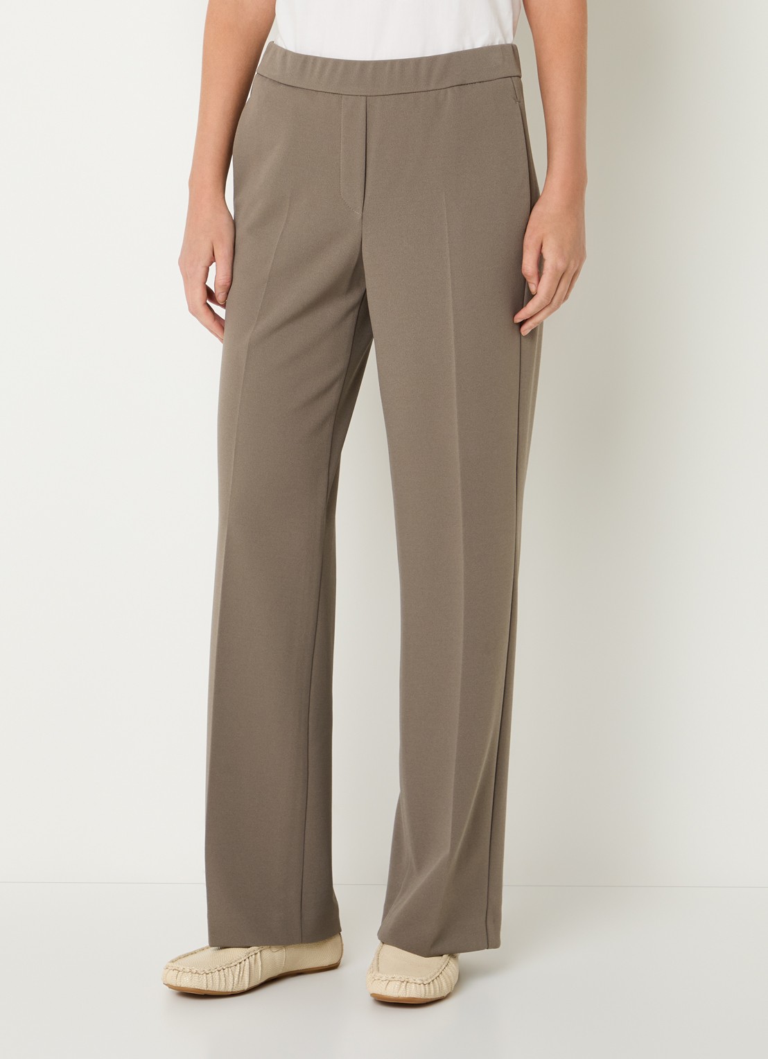 Gardeur Mid waist straight fit pantalon met steekzakken - detail 3 lichtbruin