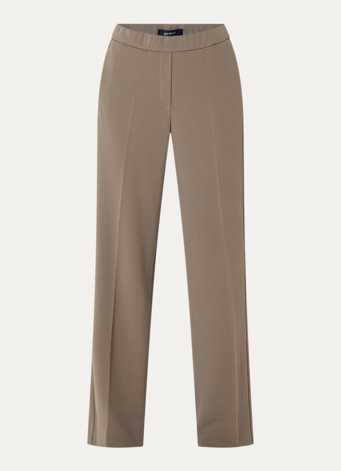 Gardeur Mid waist straight fit pantalon met steekzakken - voorkant lichtbruin