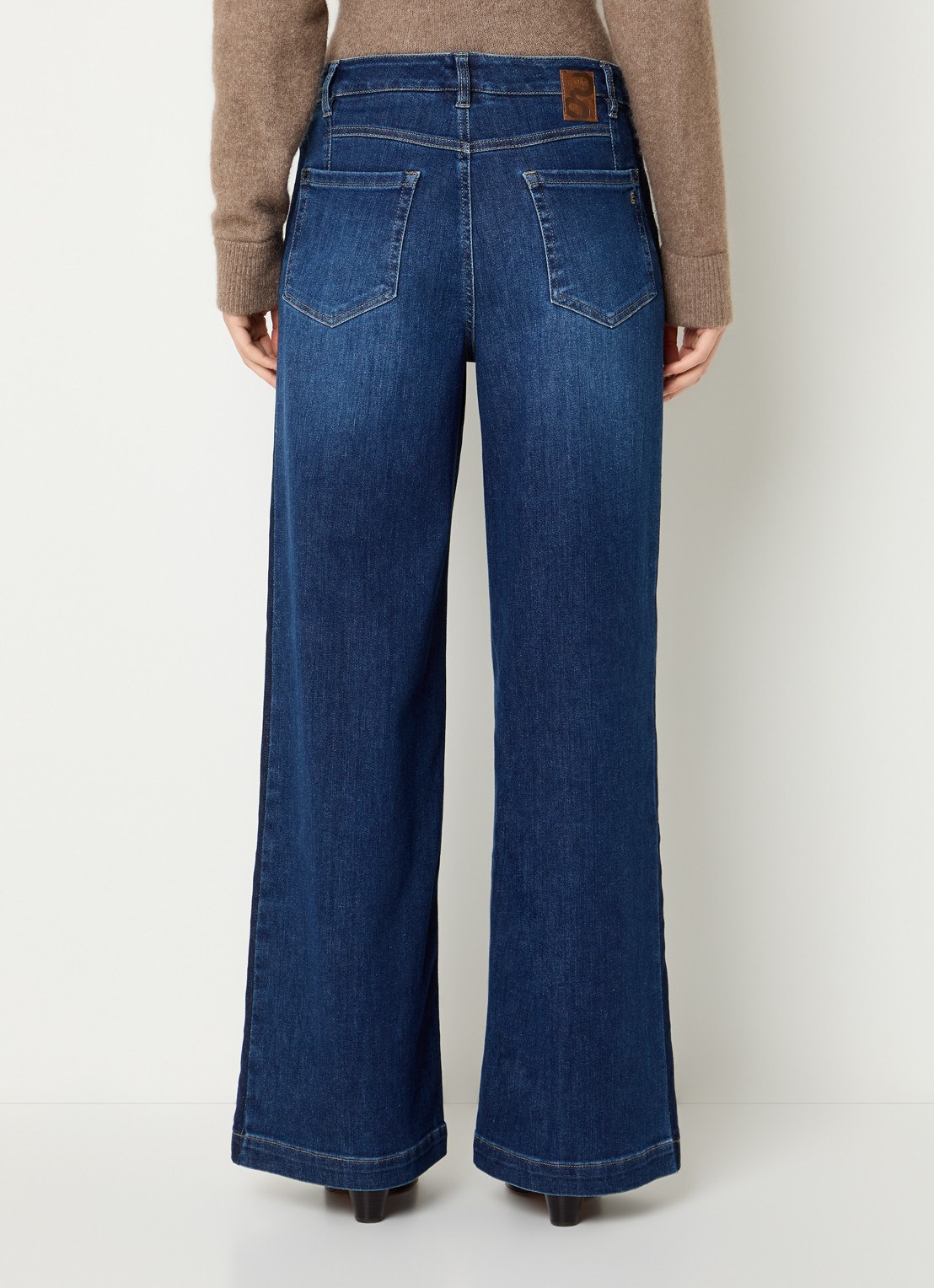 Gardeur Mid waist wide fit jeans met donkere wassing - achterkant 5 indigo