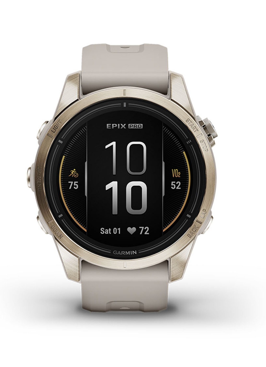 Garmin Epix Pro horloge 42 mm met saffierglas - voorkant 6 goud
