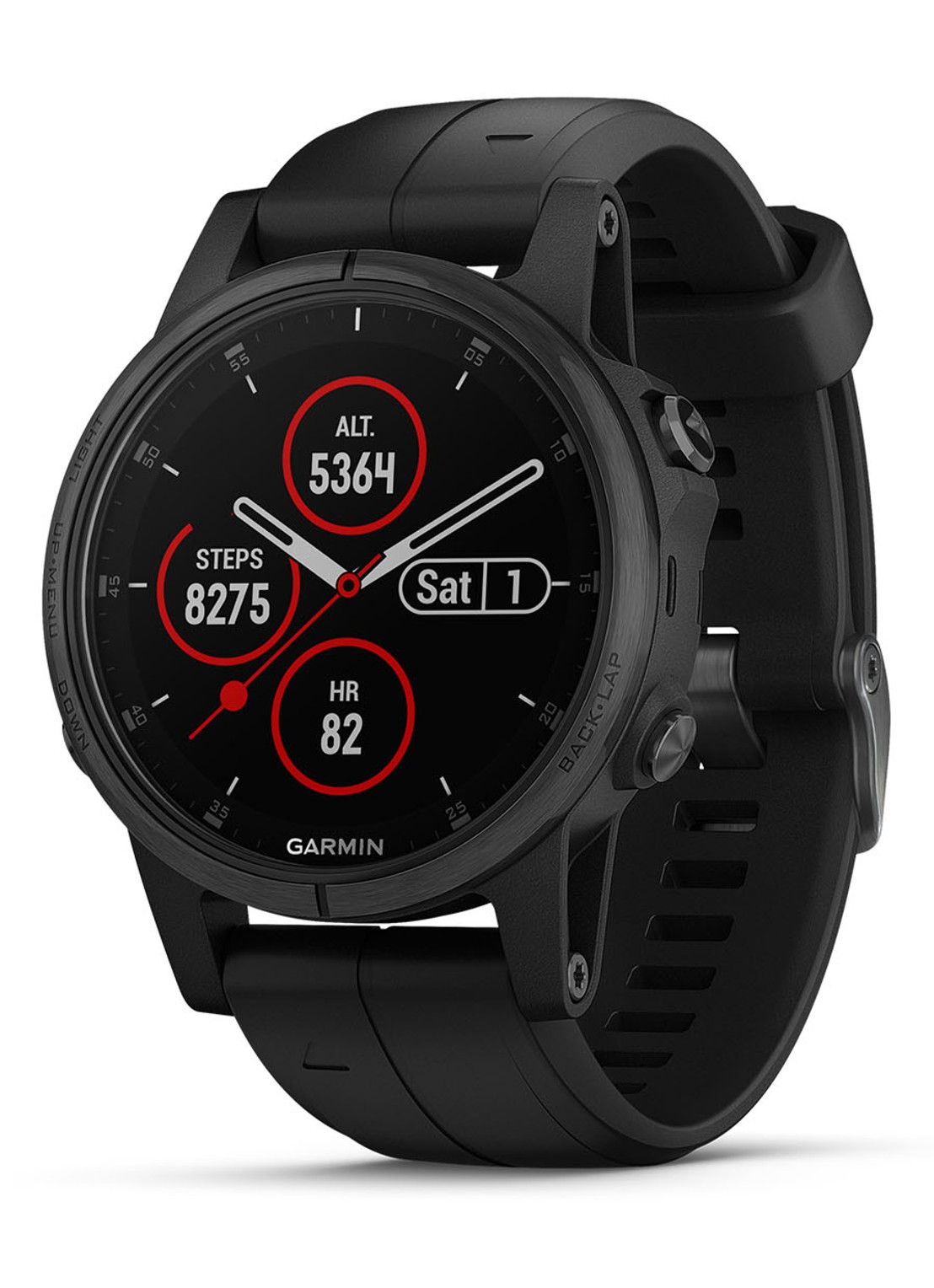 Garmin Fenix 5S Plus Sapphire smartwatch 010-01987-03 - detail 3 zwart