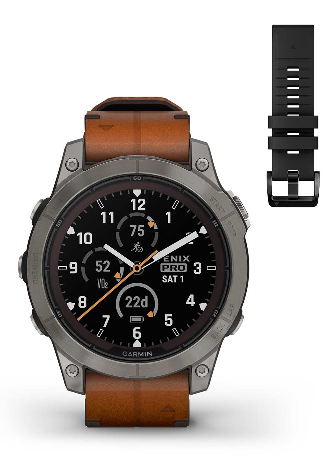 Garmin Fenix 7 Pro Sapphire Solar horloge 47 mm met saffierglas - voorkant donkergrijs