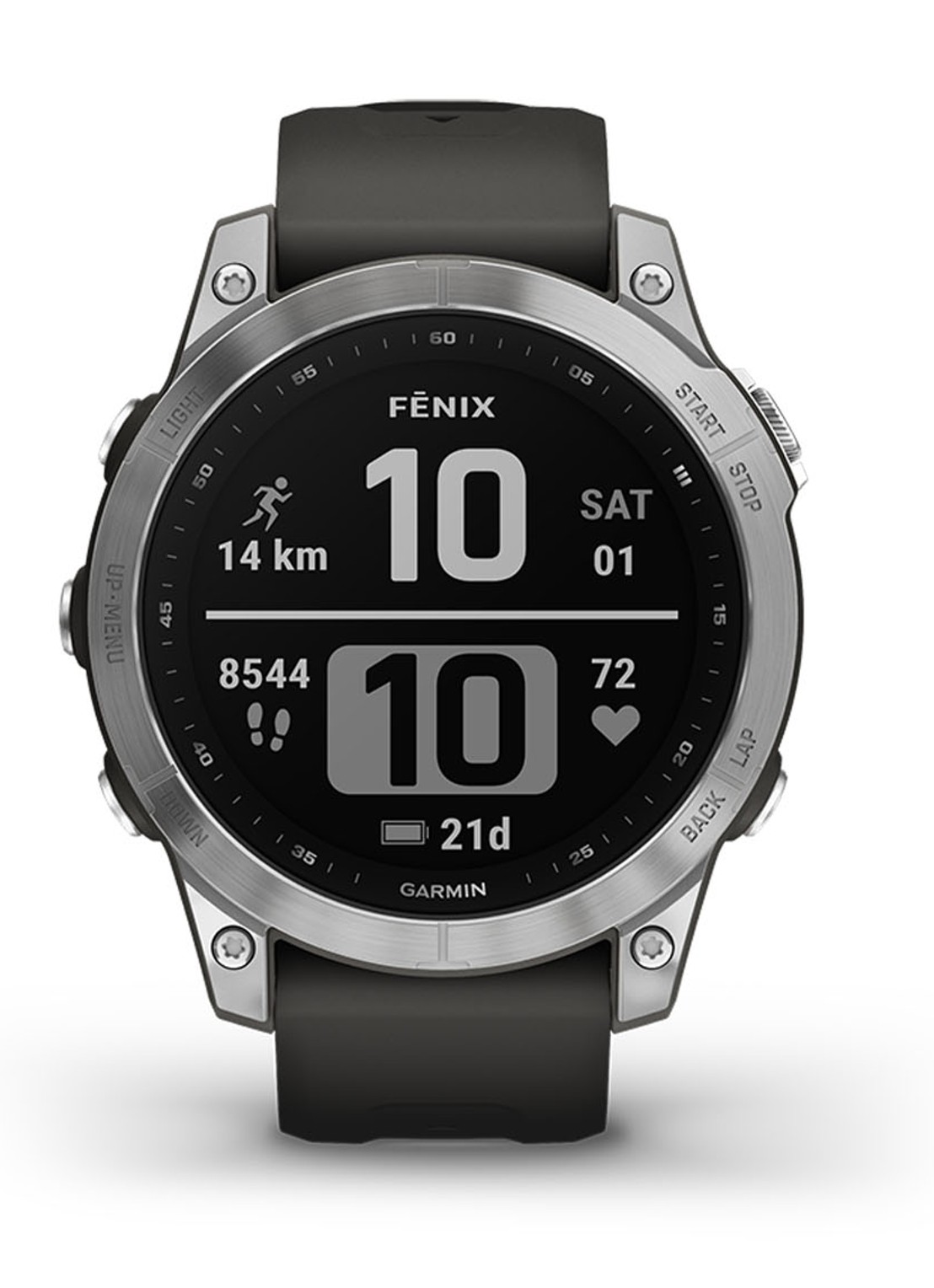 Garmin Fenix 7 smartwatch 47 mm - voorkant grijs