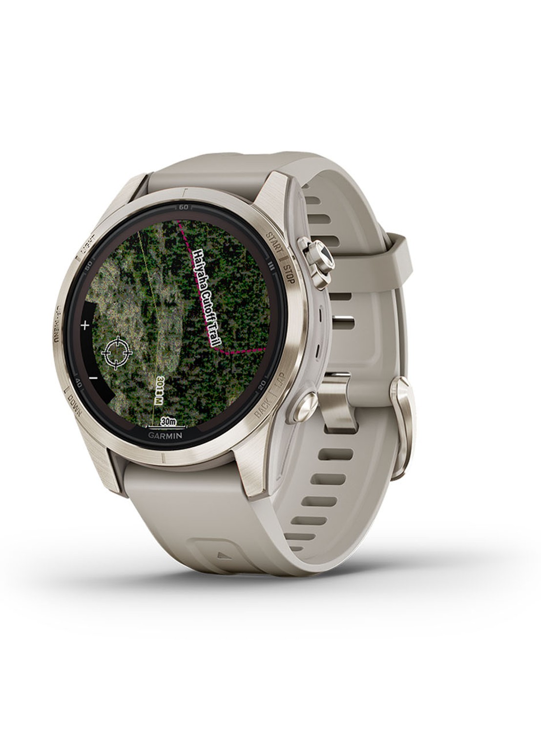 Garmin Fenix 7S Pro Solar horloge 42 mm met saffierglas - voorkant 7 goud