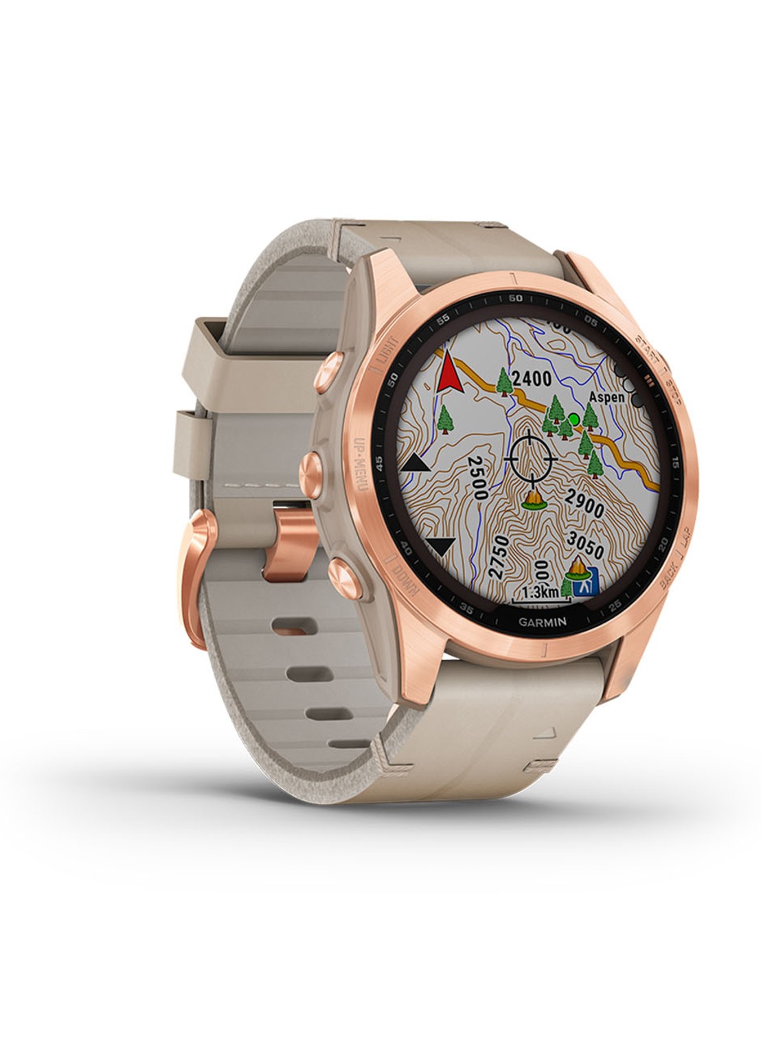 Garmin Fenix 7S Sapphire Solar smartwatch 42 mm - detail 2 roségoud