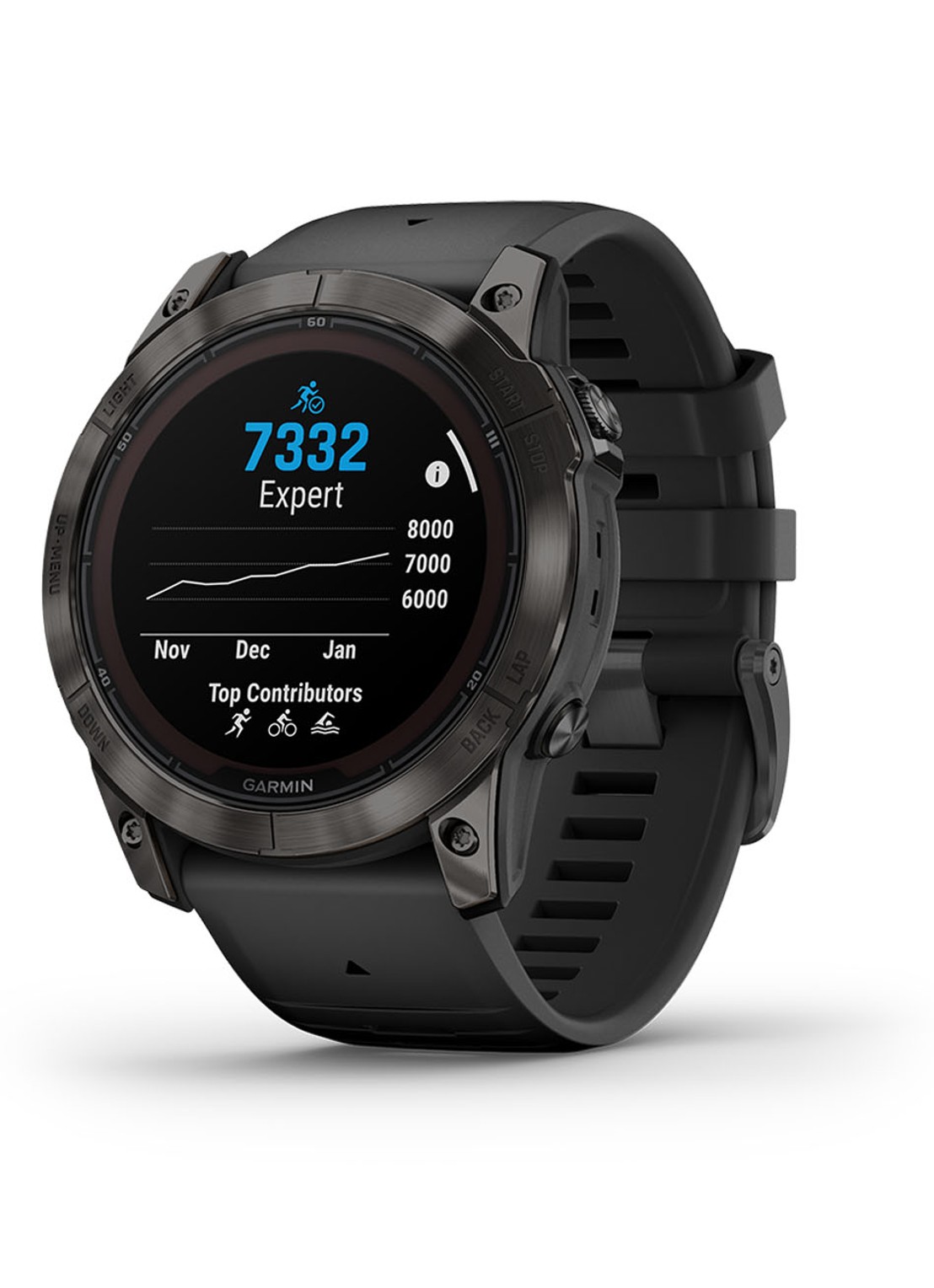 Garmin Fenix 7X Pro Sapphire Solar horloge 51 mm met saffierglas - voorkant 7 zwart