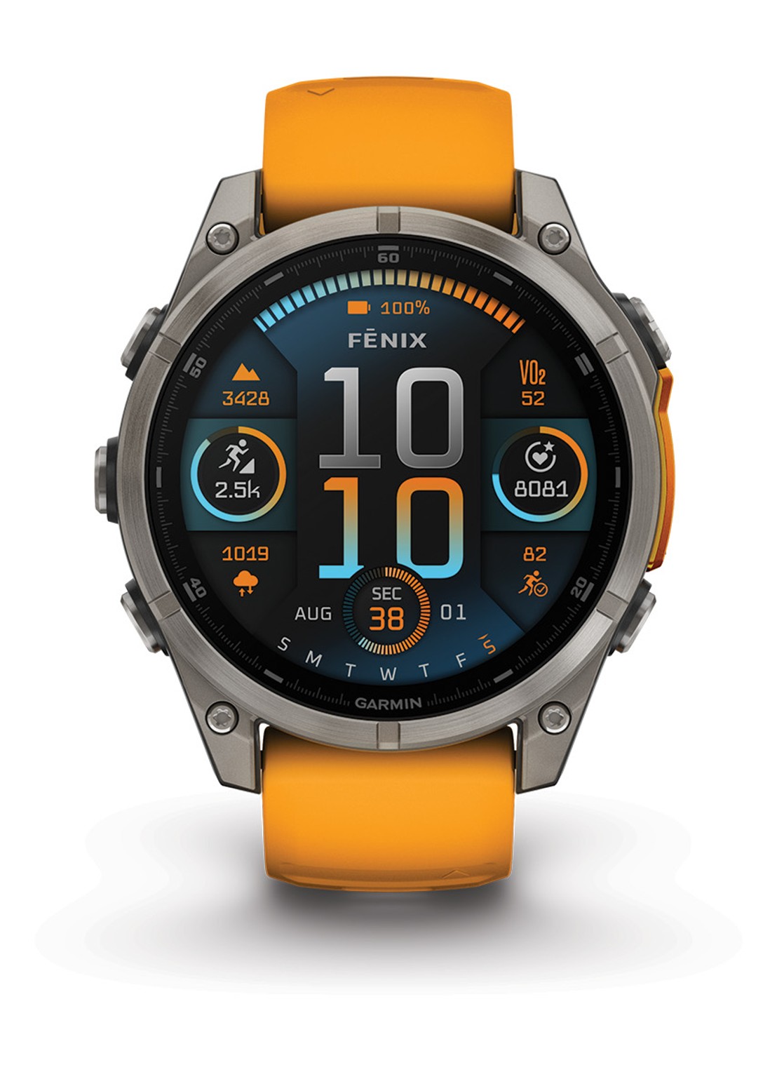 Garmin Fenix 8 47mm, AMOLED, saffier - voorkant 3 antraciet