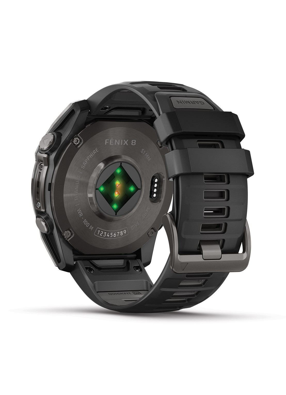 Garmin Fenix 8 51mm, AMOLED, saffier - detail 3 zwart