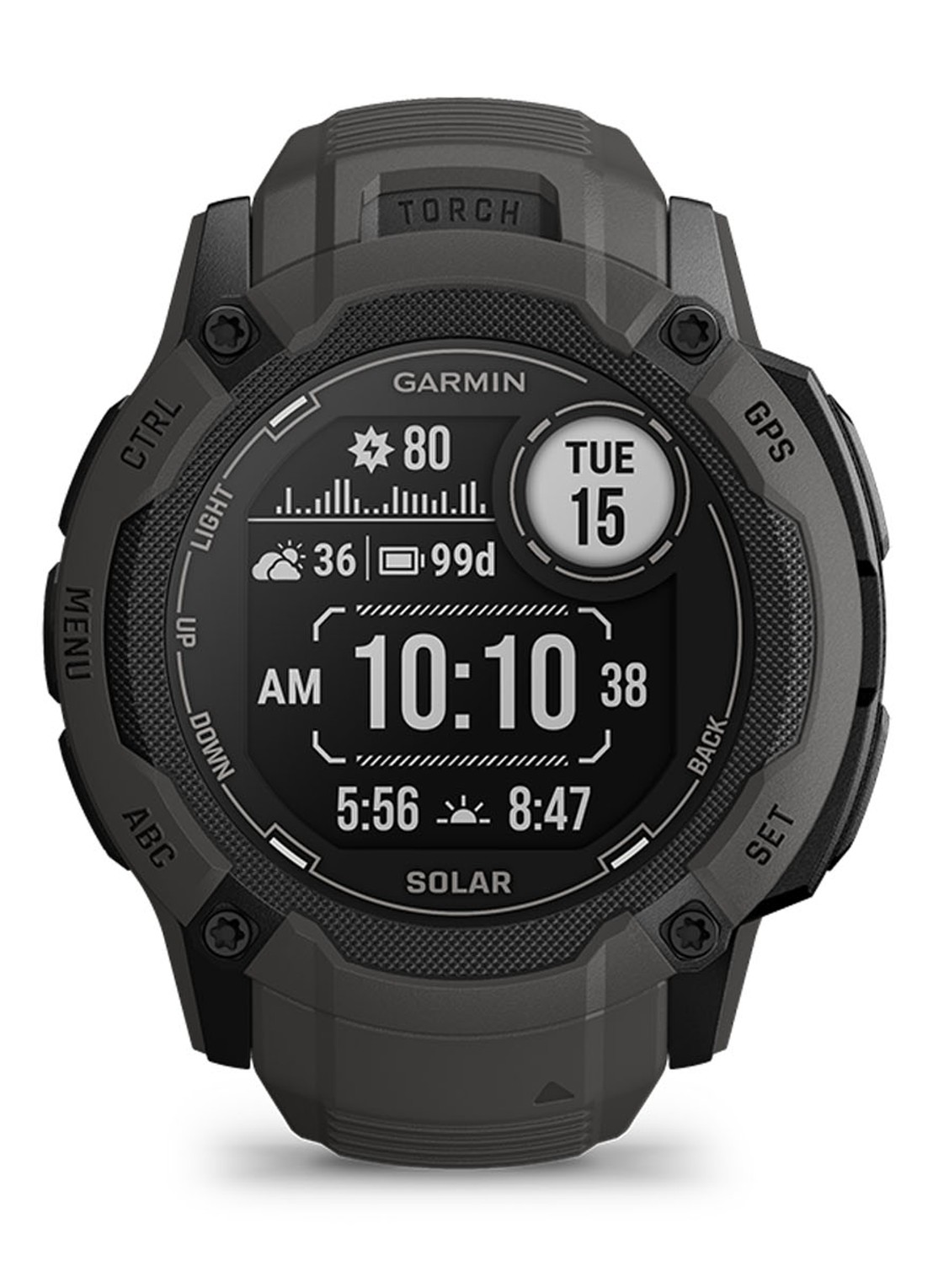 Garmin Instinct 2X Solar smartwatch 50 mm - voorkant 6 zwart