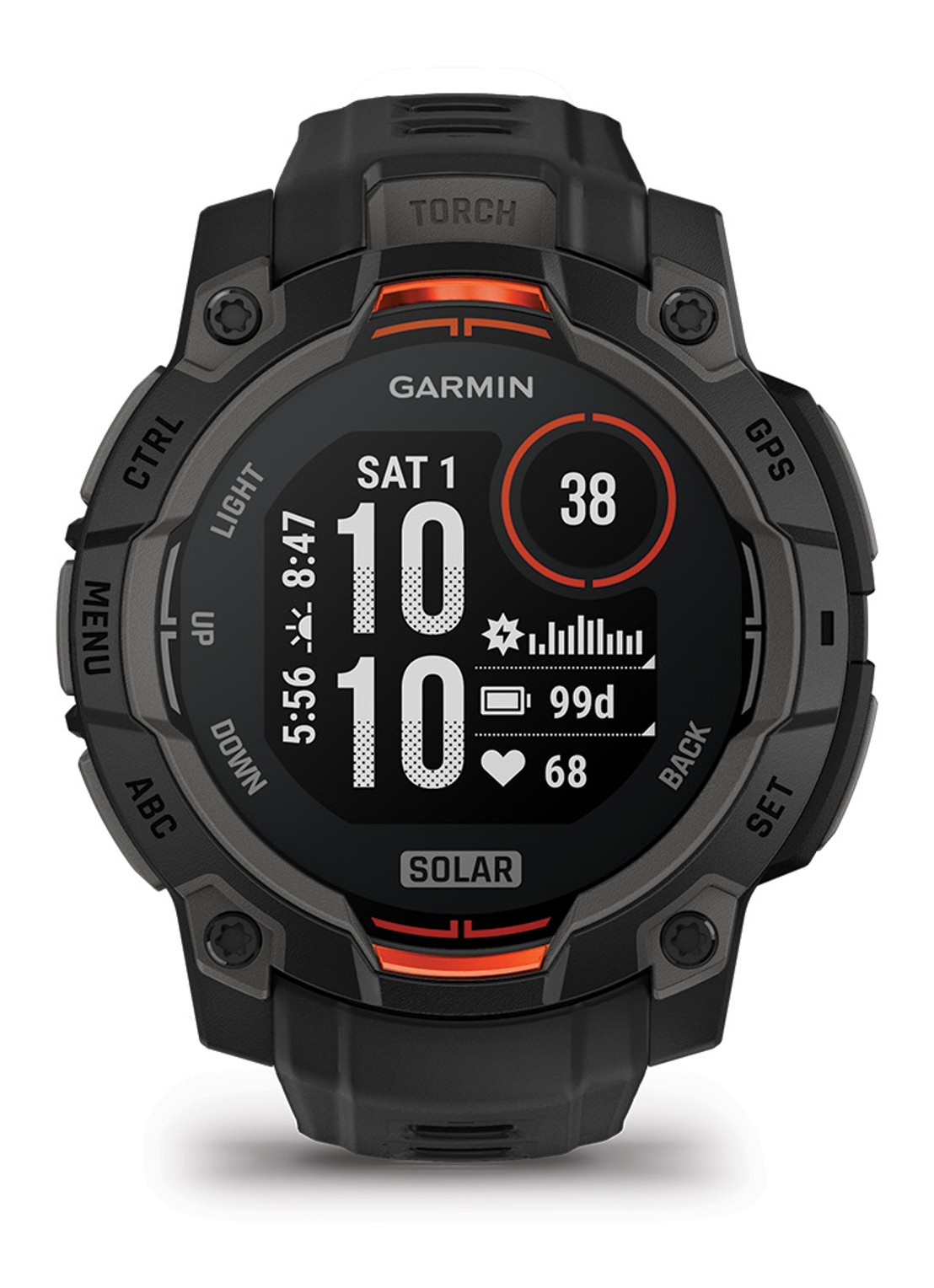 Garmin Instinct 3 smartwatch 45 mm  - voorkant 5 zwart