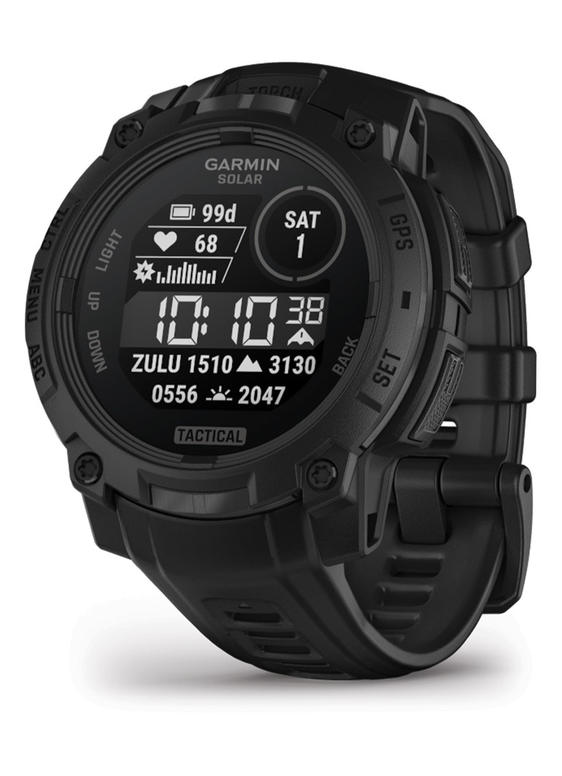 Garmin Instinct 3 Tactical Solar smartwatch 45 mm - detail 4 zwart