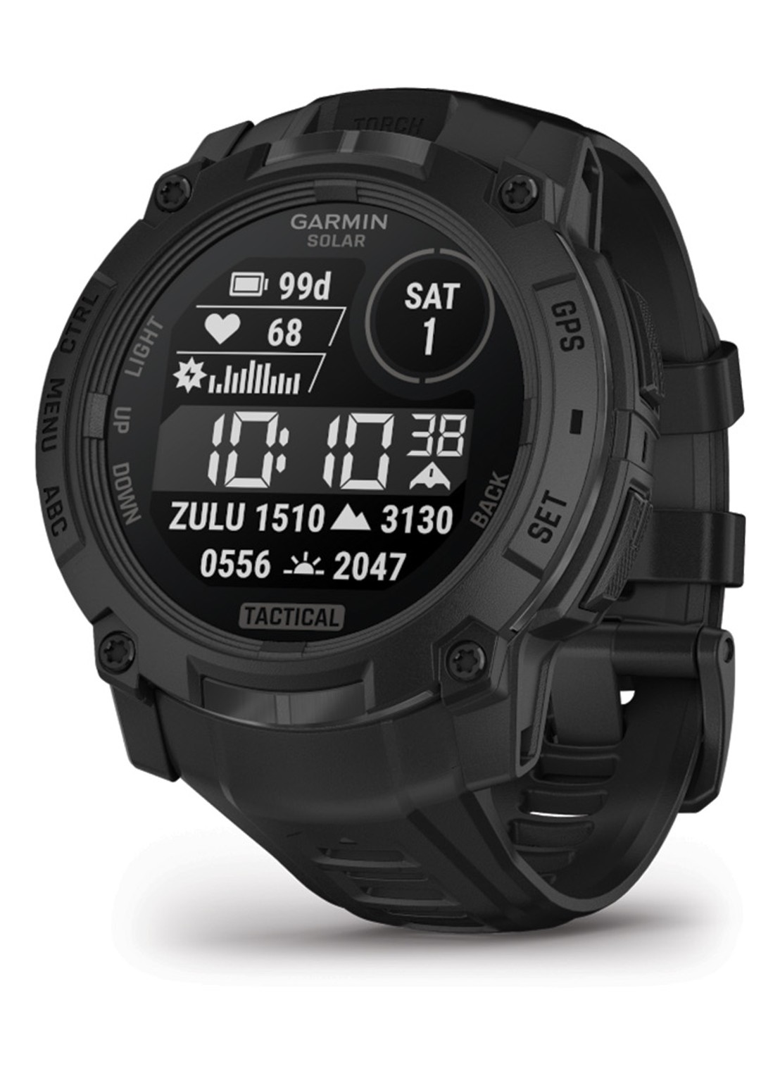 Garmin Instinct 3 Tactical Solar smartwatch 50 mm - detail 4 zwart