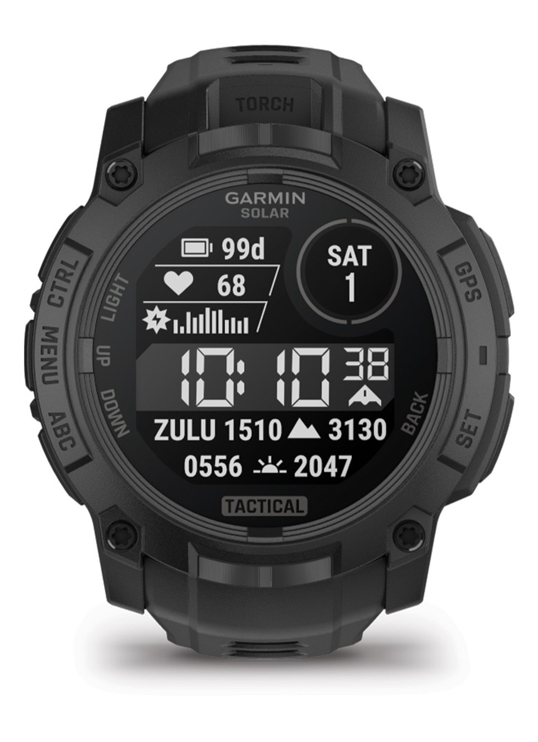 Garmin Instinct 3 Tactical Solar smartwatch 50 mm - voorkant zwart