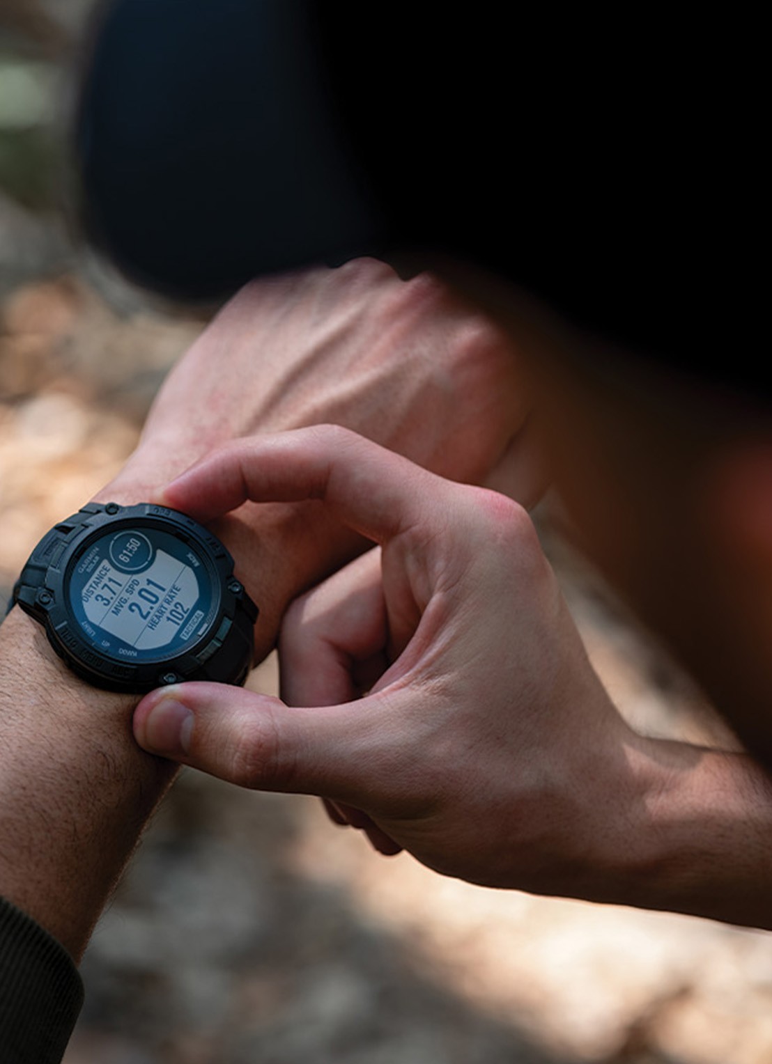 Garmin Instinct 3 Tactical Solar smartwatch 50 mm - voorkant 2 zwart