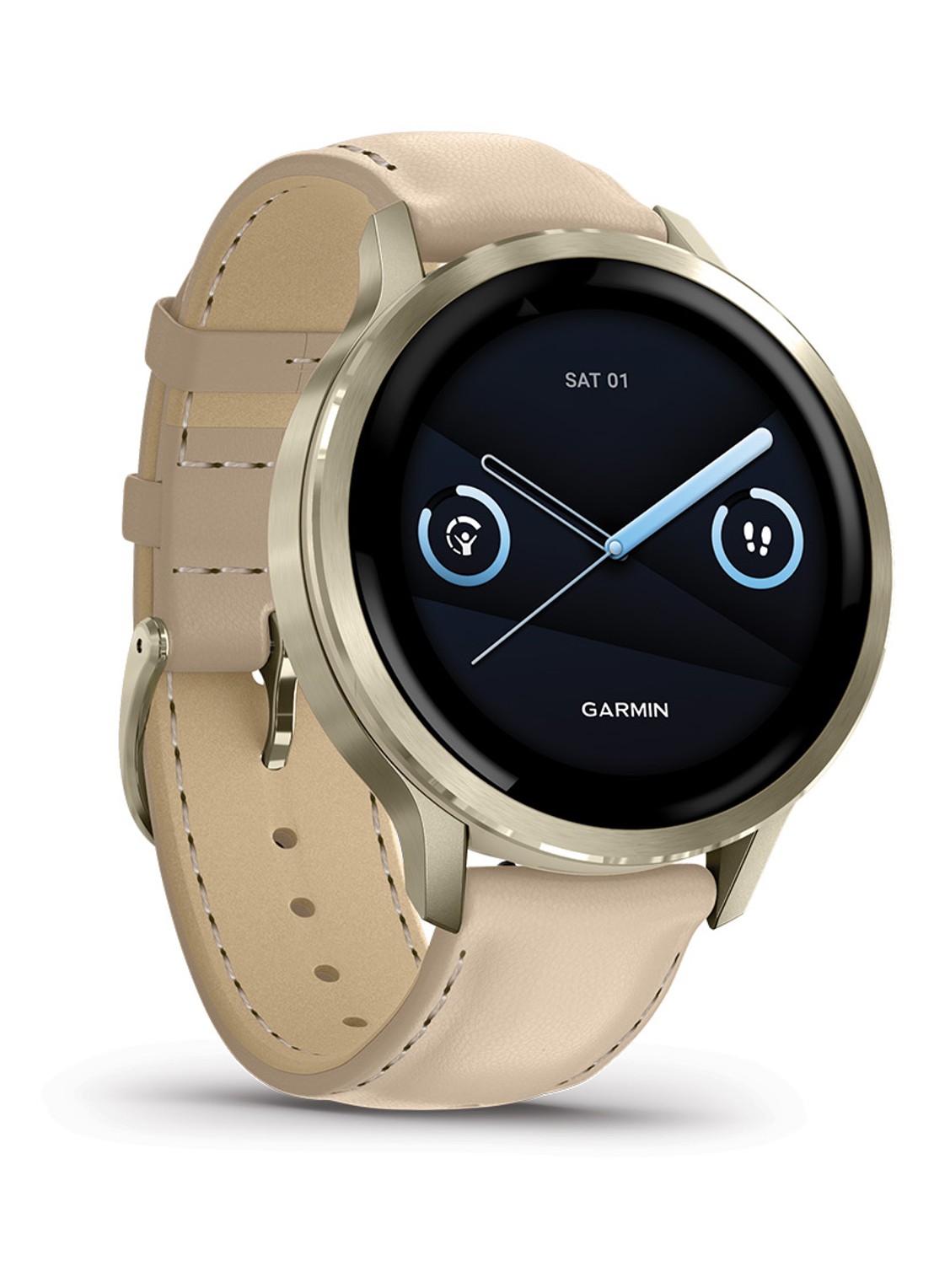 Garmin Venu 4 smartwatch 41 MM, met siliconen en lederen band - detail 3 goud