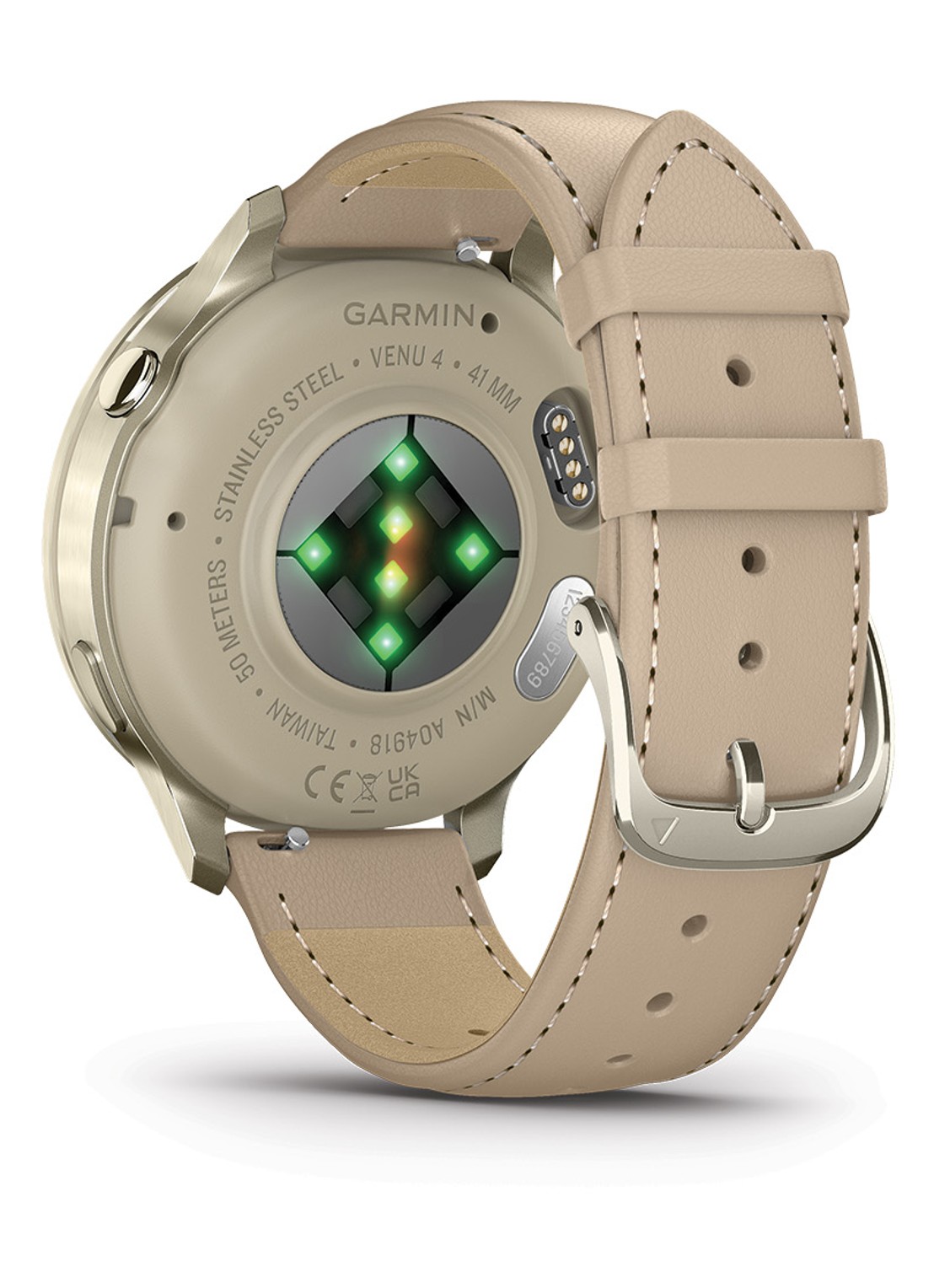 Garmin Venu 4 smartwatch 41 MM, met siliconen en lederen band - detail 6 goud