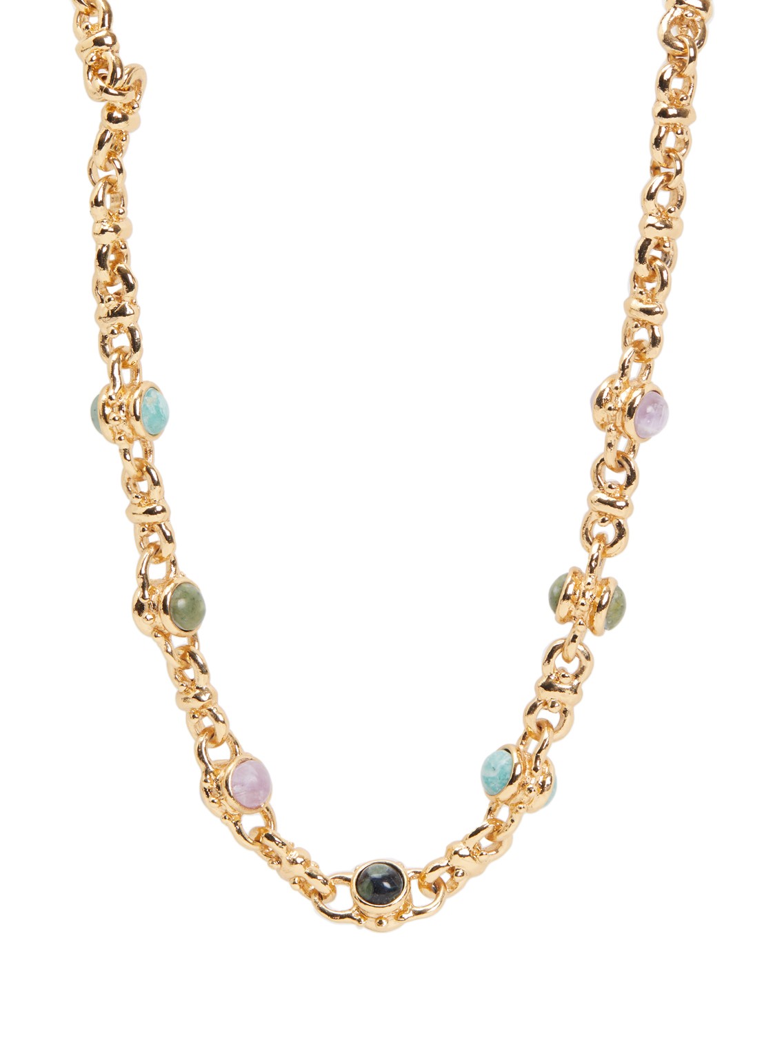 Gas Bijoux Amarante schakelketting verguld - voorkant multicolor