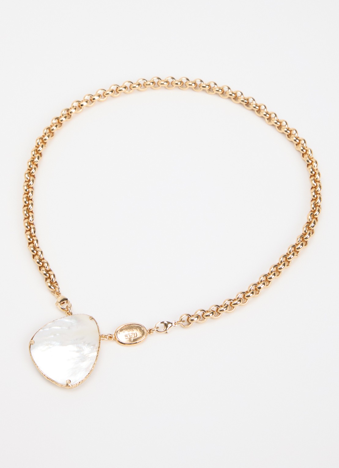 Gas Bijoux Billy Silia ketting verguld - detail parelmoer