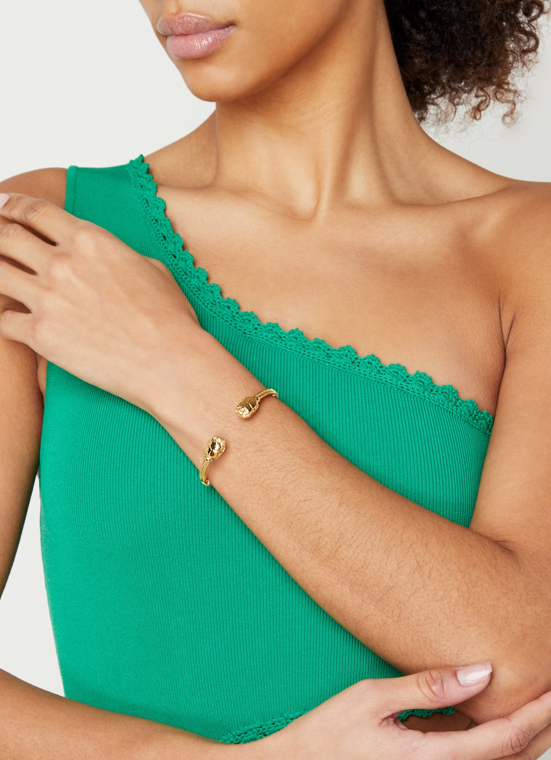 Gas Bijoux Duality Large Scaramouche bangle verguld - voorkant 3 goud