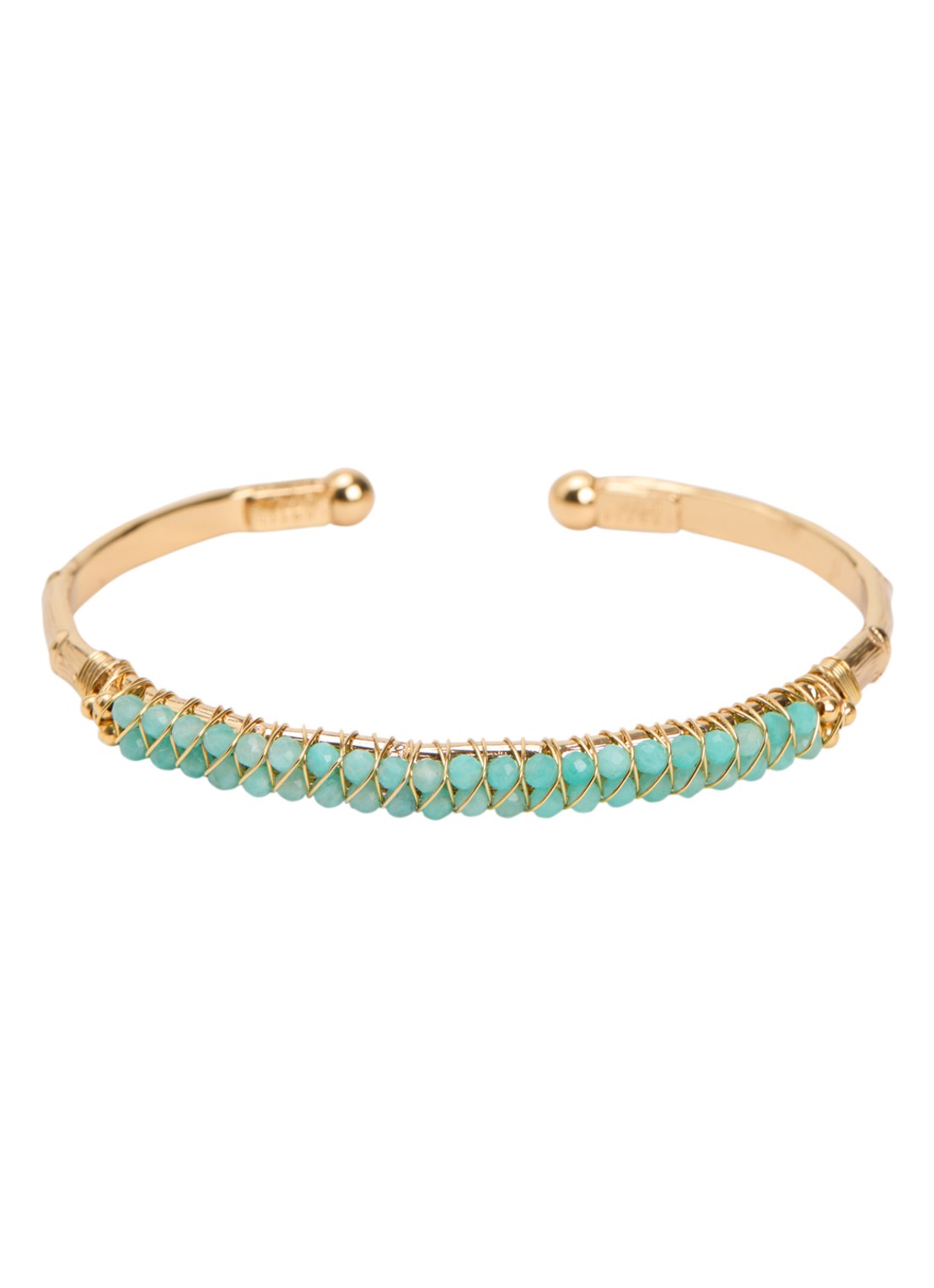 Gas Bijoux Lyre bangle verguld - voorkant 2 groen
