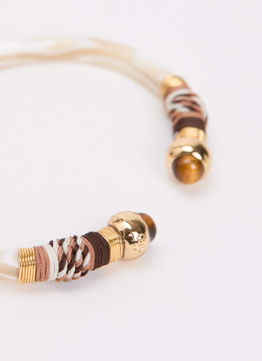 Gas Bijoux Sari bangle verguld - detail creme