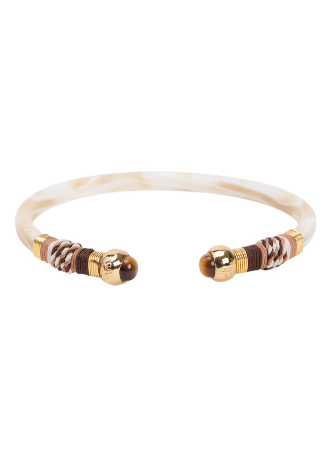 Gas Bijoux Sari bangle verguld - voorkant 2 creme
