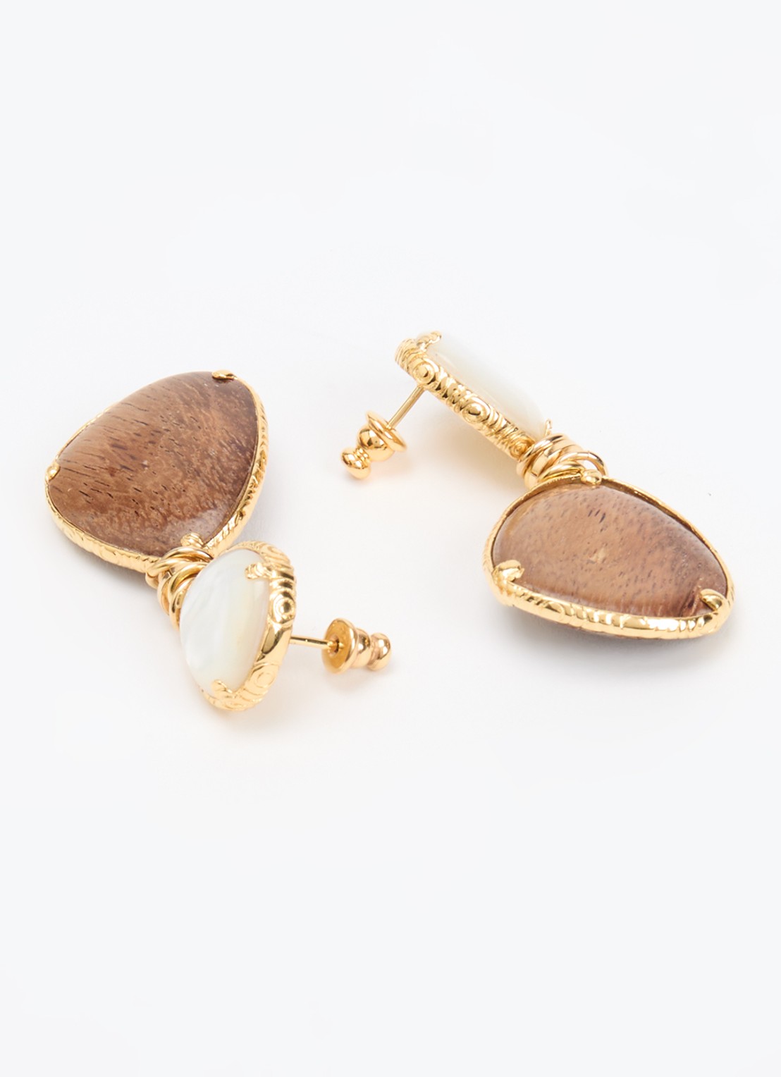 Gas Bijoux Silia oorstekers met parel verguld - detail goud