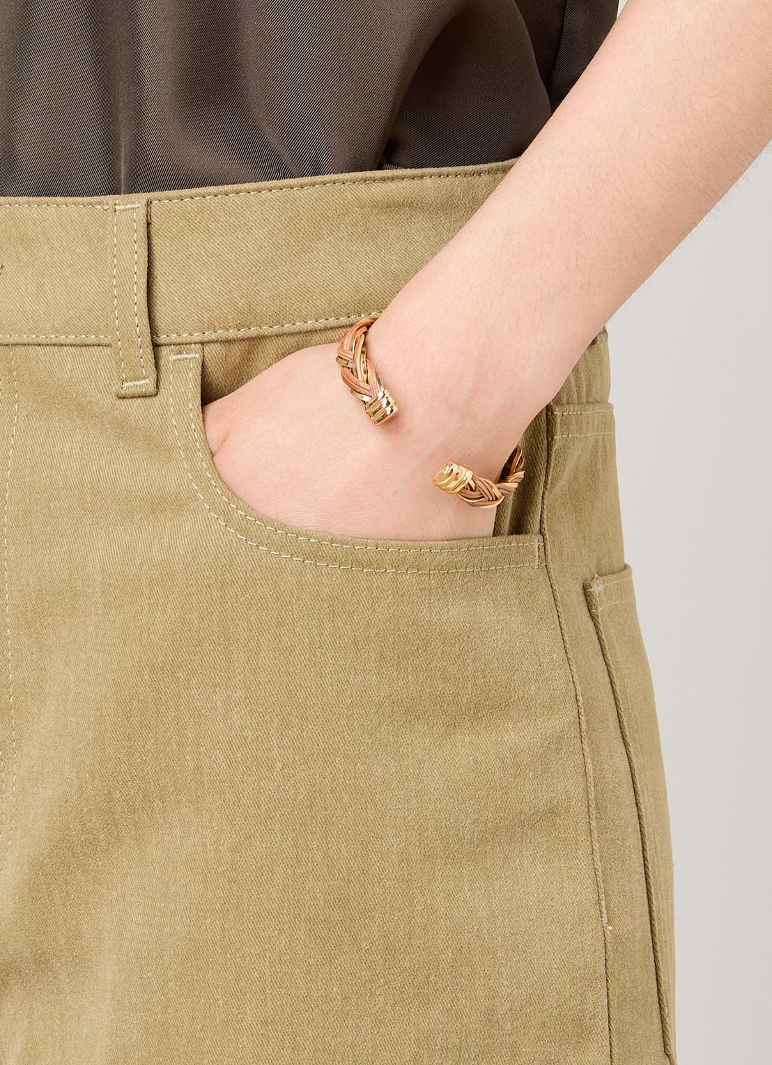 Gas Bijoux Tresse bangle verguld - voorkant 2 goud