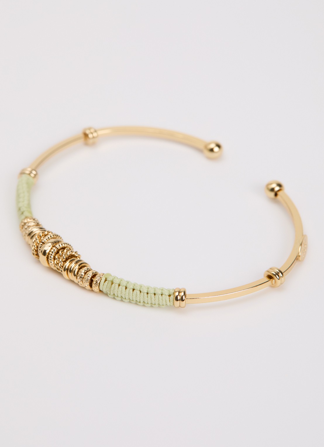 Gas Bijoux Zizanie bangle verguld - detail lindegroen