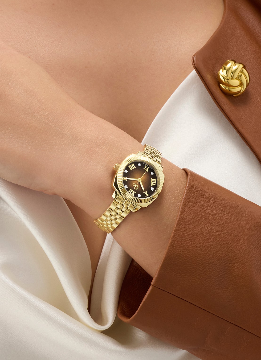 Gc Watches Flair Coussin Mini horloge Z73001L4 - voorkant 2 goud