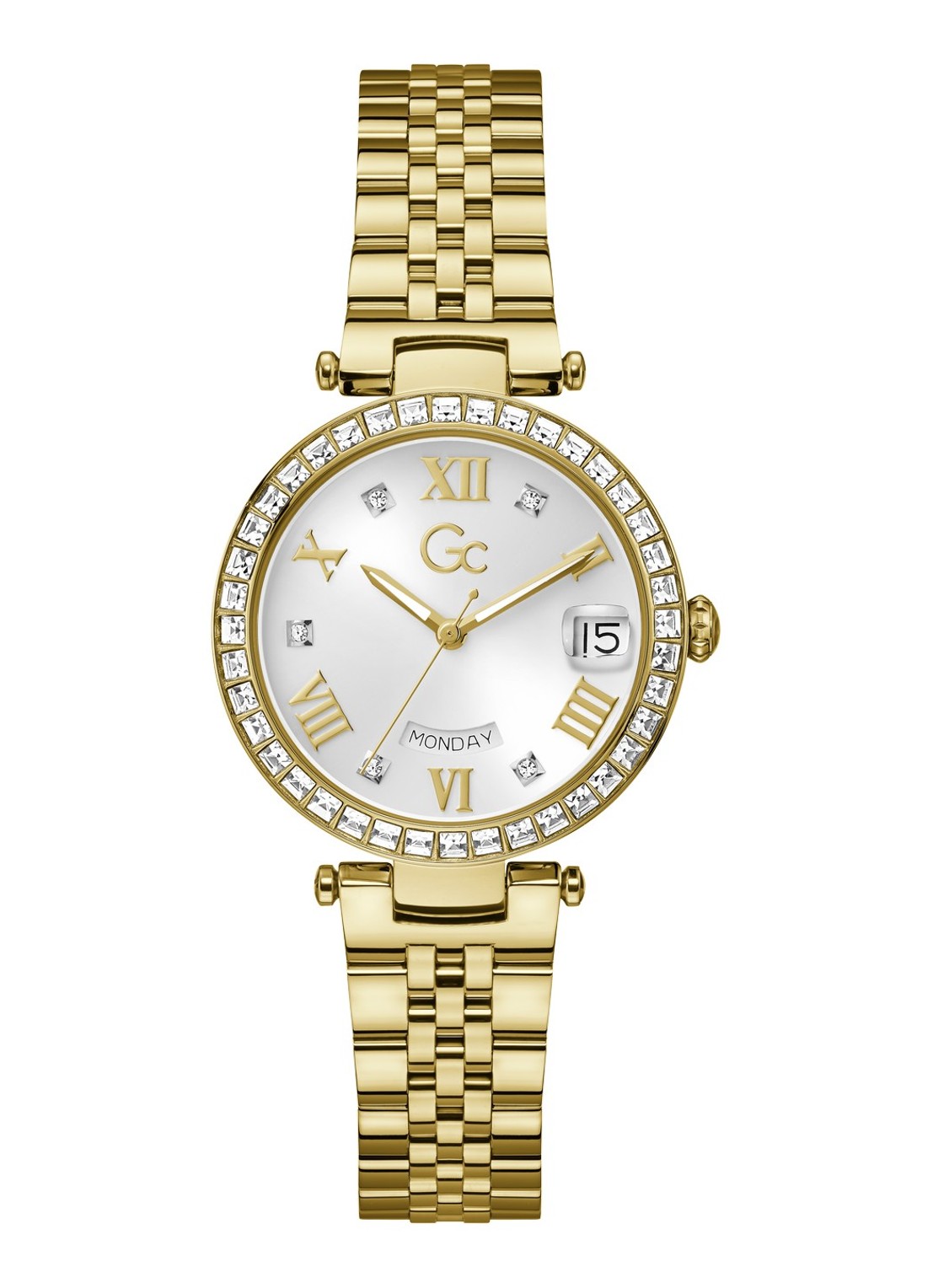 Gc Watches Flair Crystal horloge Z01022L6  - voorkant 4 goud