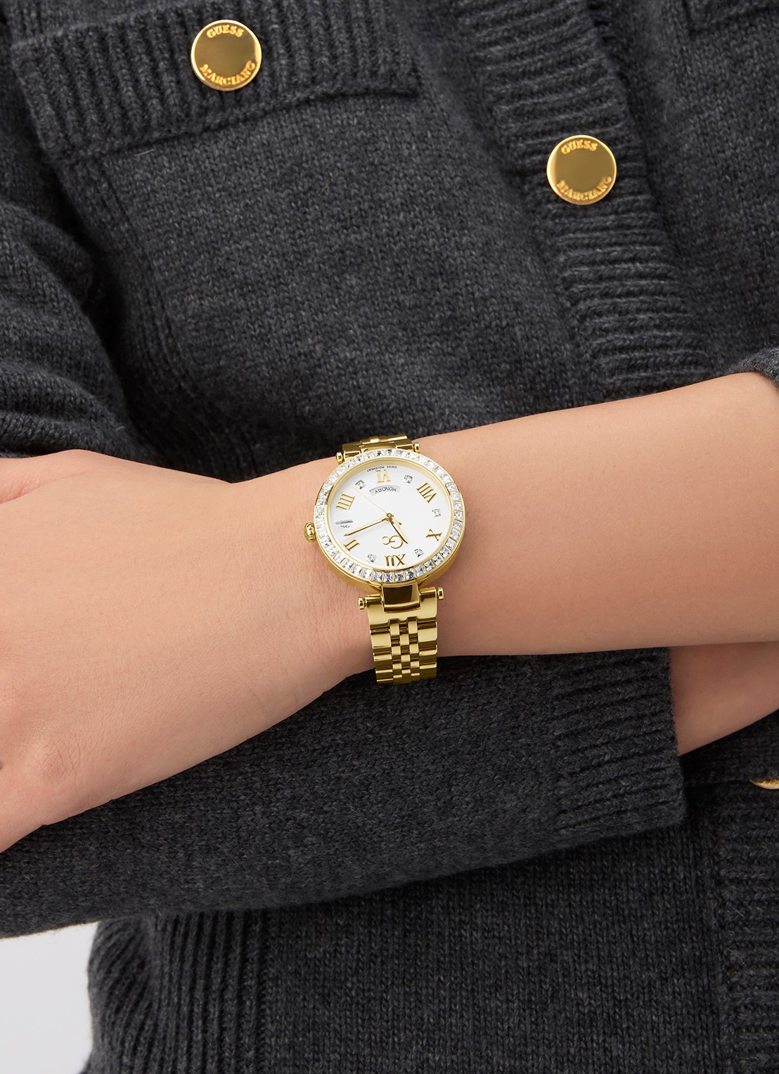 Gc Watches Flair Crystal horloge Z01022L6  - voorkant 5 goud
