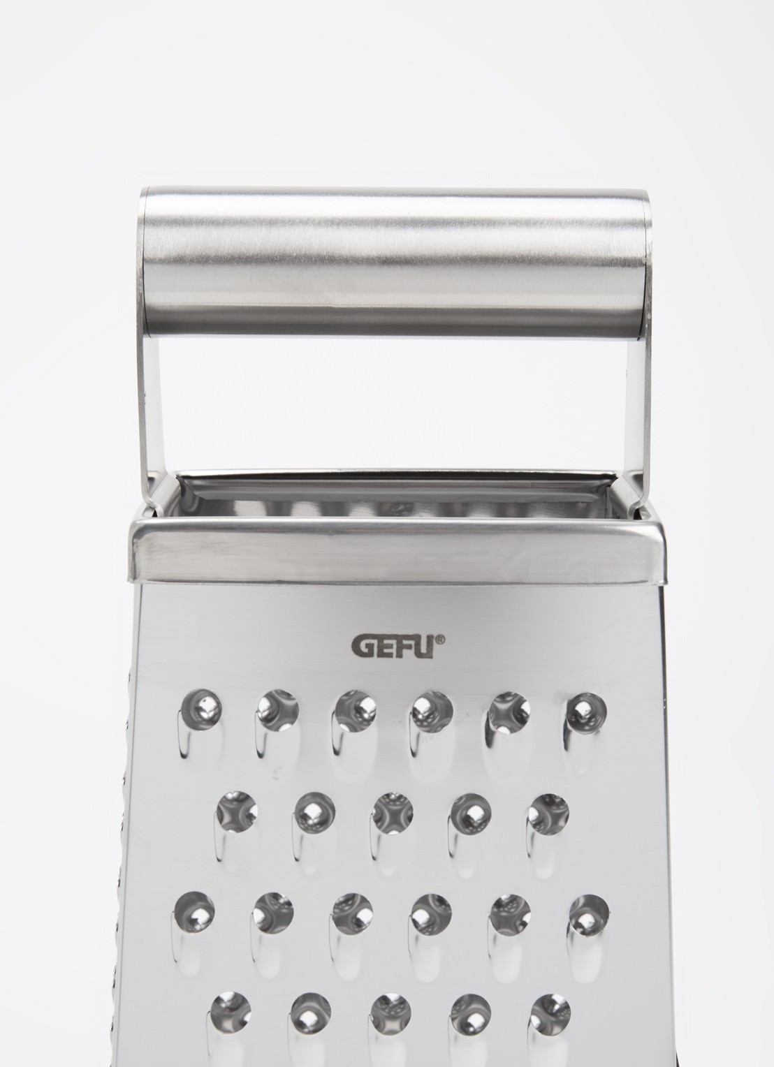 GEFU Cubo torenrasp met 4 zijden 24,5 cm - voorkant 2 zilver