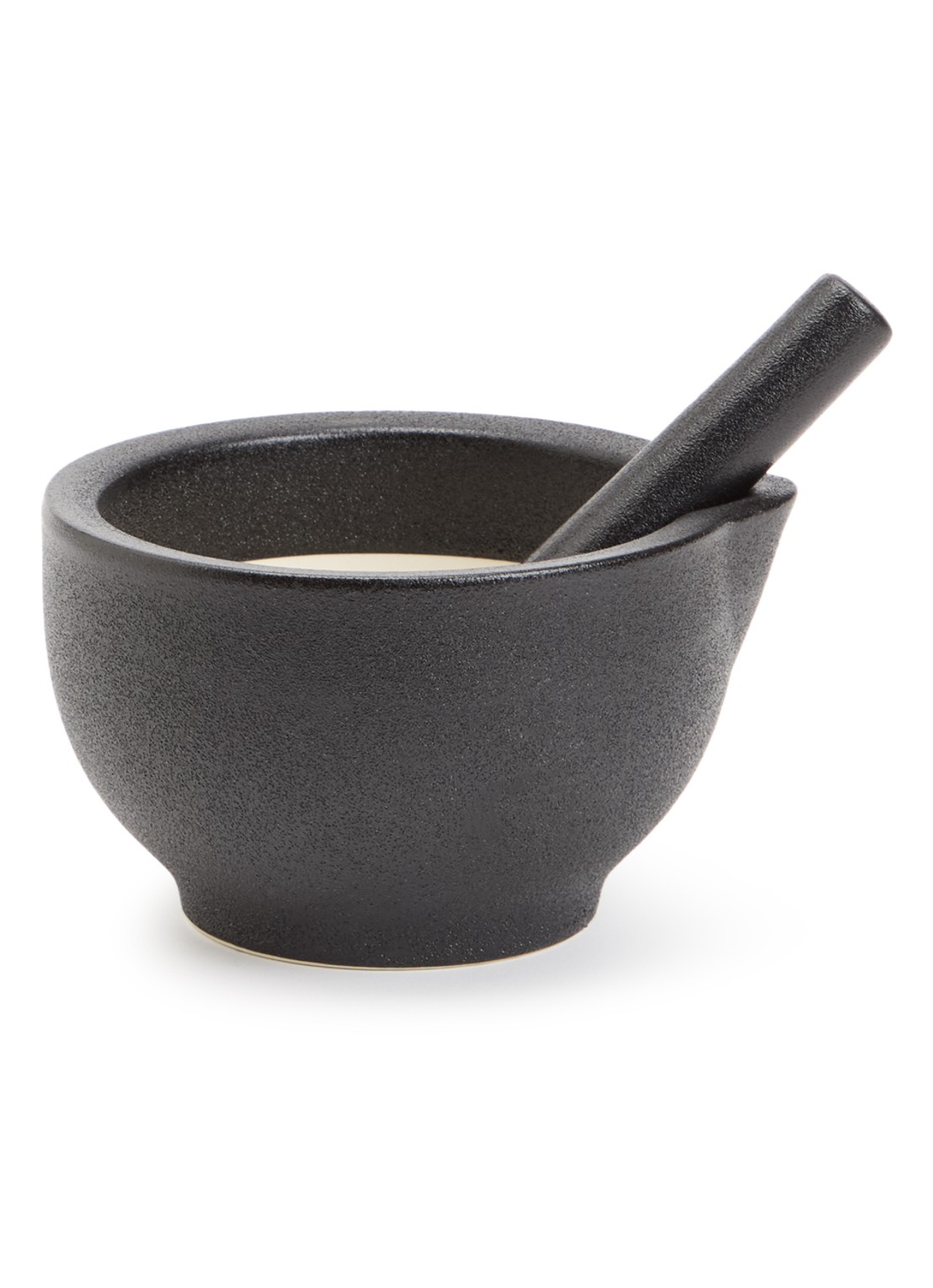 GEFU Grino vijzel met stamper 13,5 cm - voorkant zwart