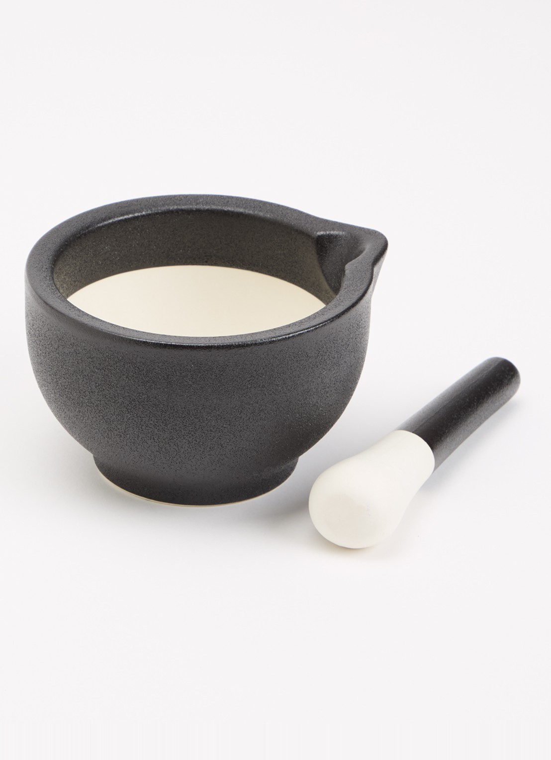 GEFU Grino vijzel met stamper 13,5 cm - voorkant 2 zwart
